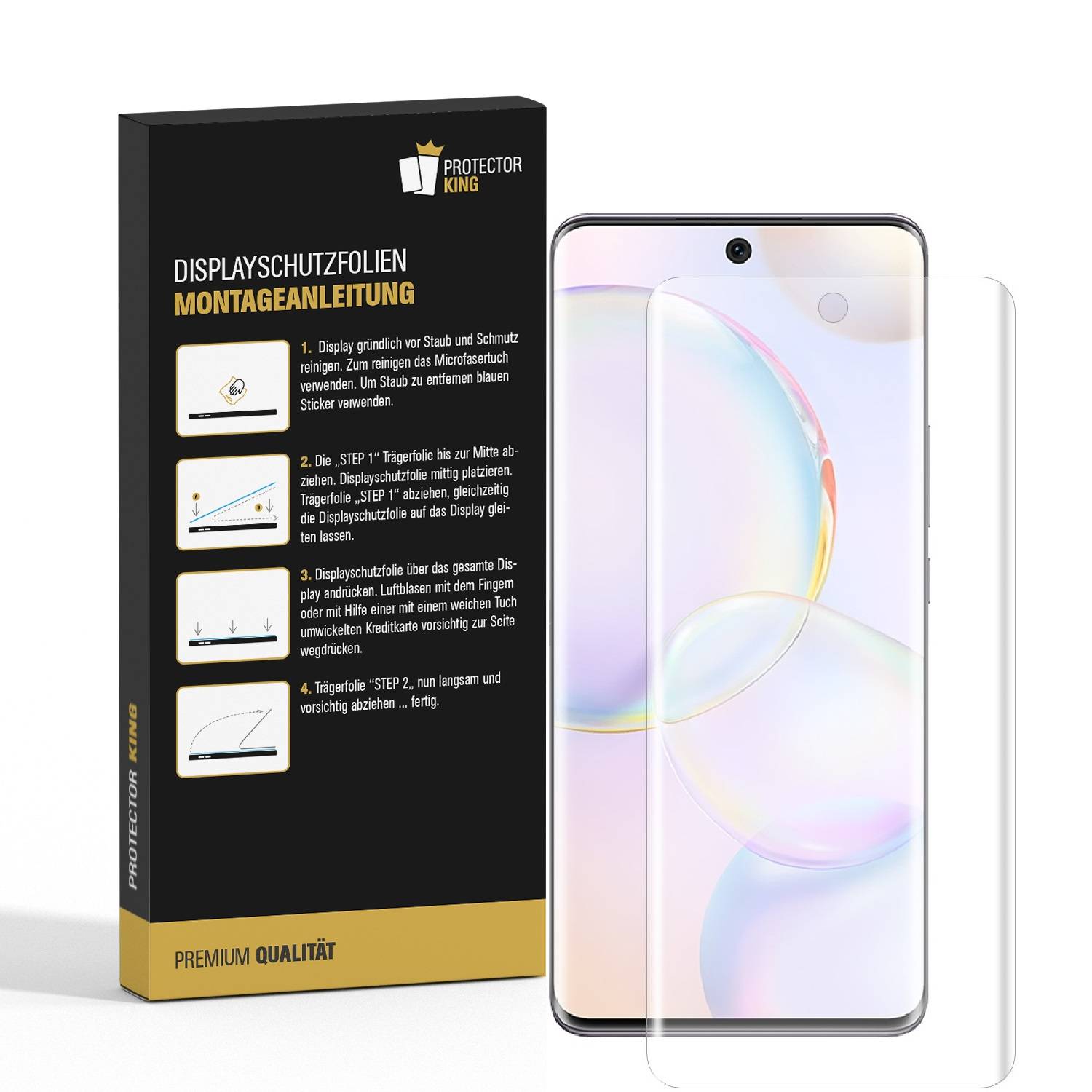 2x Panzerfolie für Huawei Honor 50 FULL SCREEN Displayschutz Schutzfolie KLAR Displayfolie Folie/ ANTI-SHOCK/ ANTI-KRATZ/ ANTI-BRUCH/ ANTI-SCHMUTZ