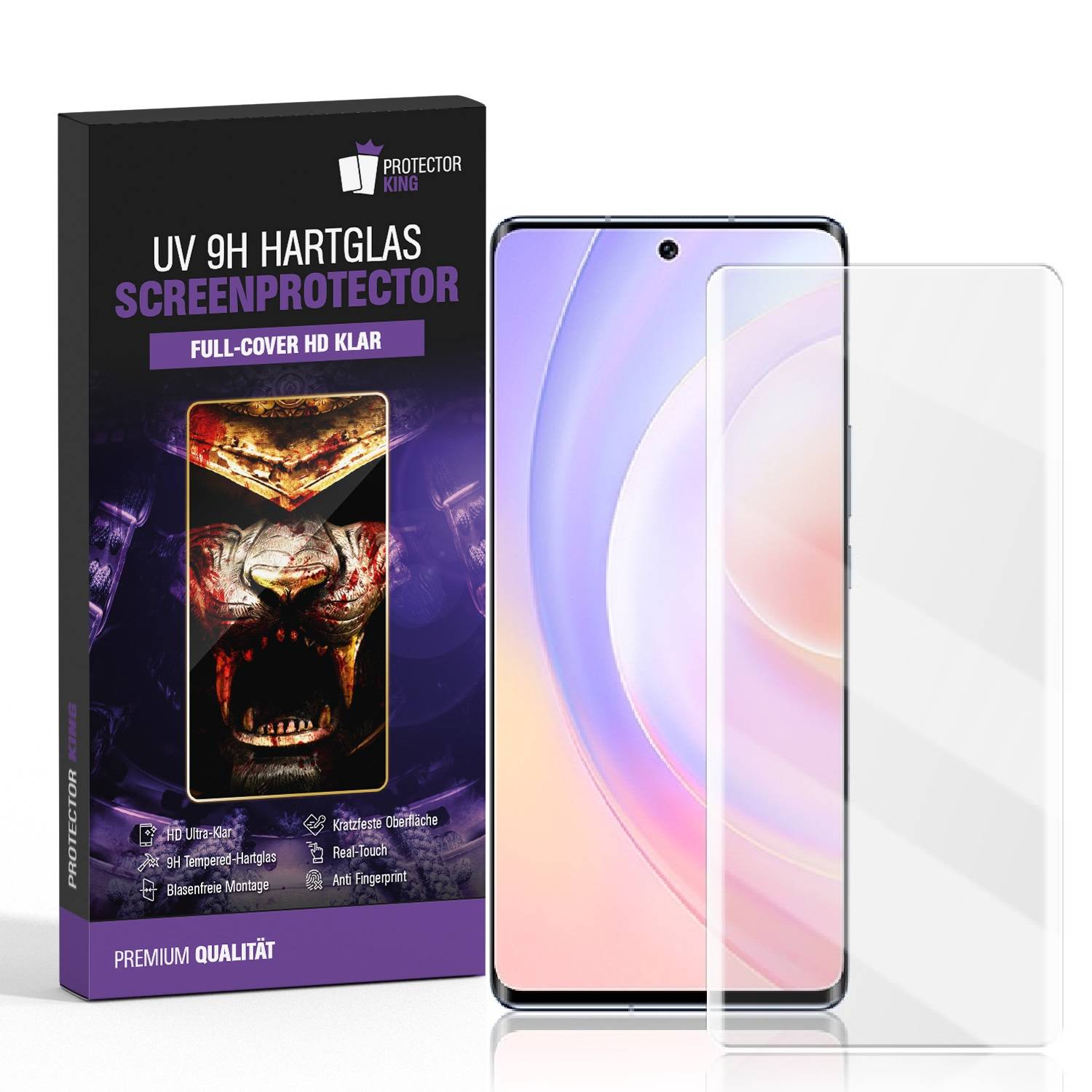2x 9H Panzerglas für Honor 50 Full-Screen HD klar UV-Liquid Tempered Glas Displayschutz Schutzglas Screen-Protector