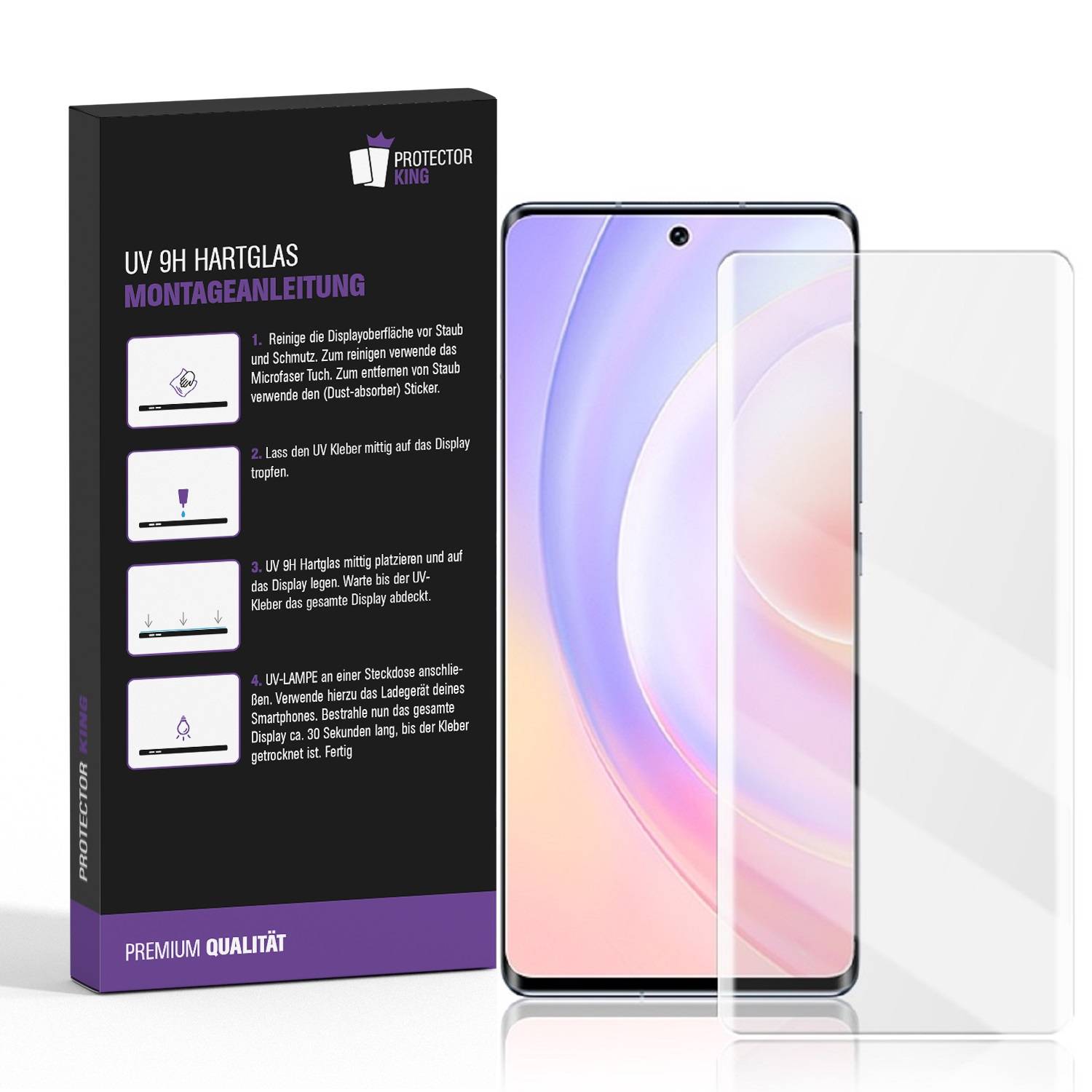 1x 9H Panzerglas für Honor 50 Full-Screen HD klar UV-Liquid Tempered Glas Displayschutz Schutzglas Screen-Protector