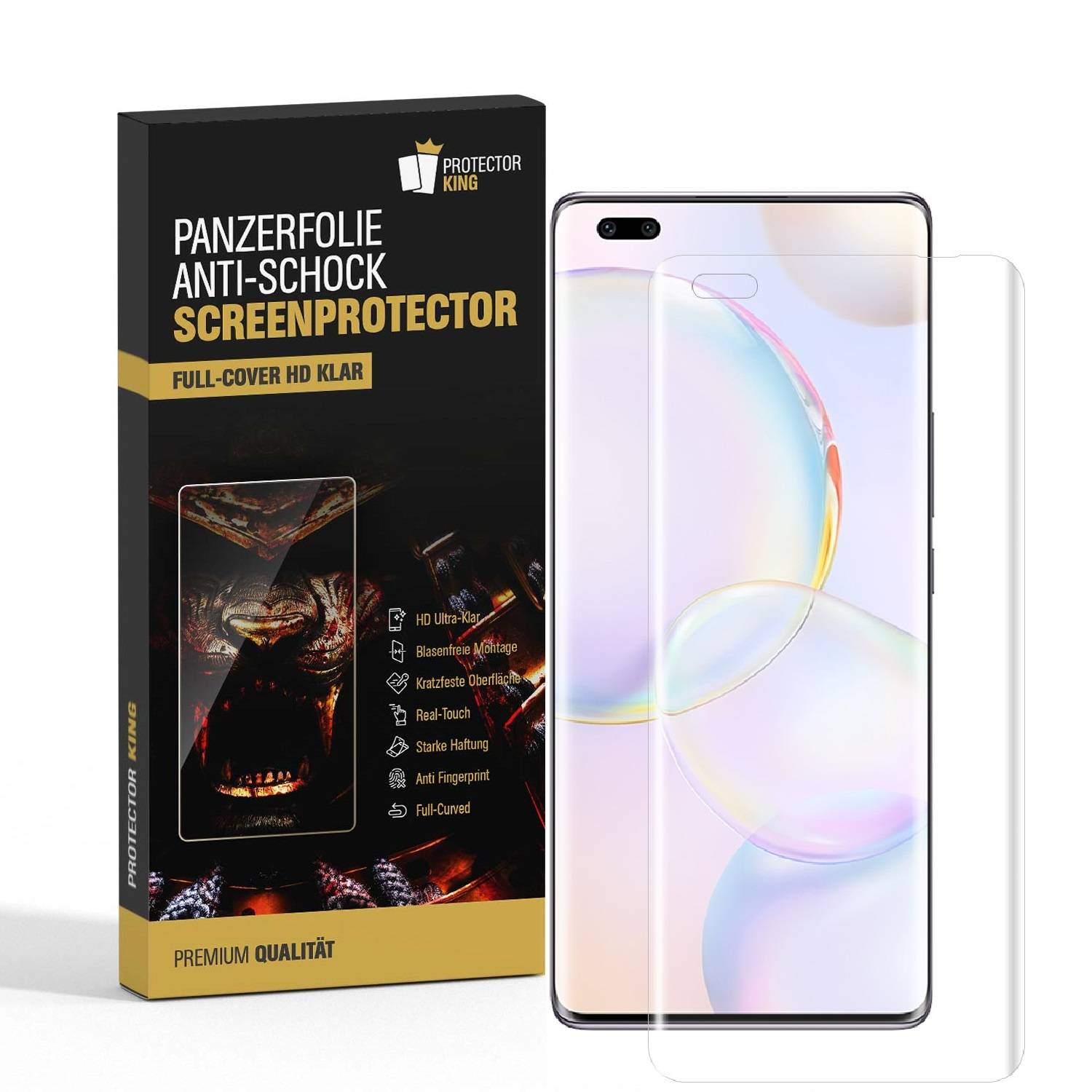 3x Panzerfolie für Huawei Honor 50 Pro FULL SCREEN Displayschutz Schutzfolie KLAR Displayfolie Folie/ ANTI-SHOCK/ ANTI-KRATZ/ ANTI-BRUCH/