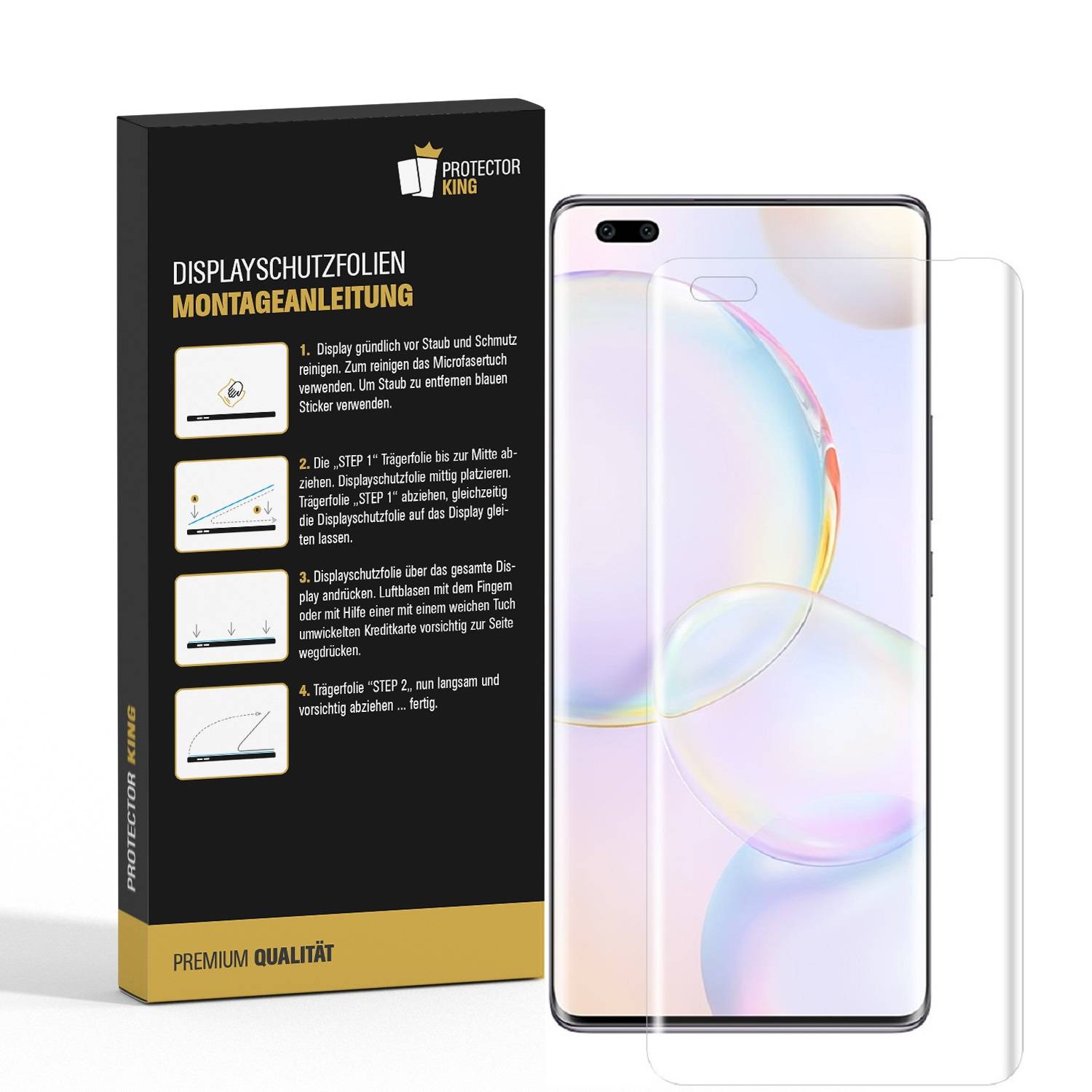 2x Panzerfolie für Huawei Honor 50 Pro FULL SCREEN Displayschutz Schutzfolie KLAR Displayfolie Folie/ ANTI-SHOCK/ ANTI-KRATZ/ ANTI-BRUCH/