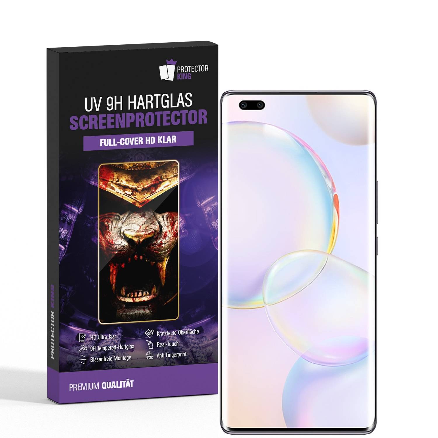 2x 9H Panzerglas für Honor 50 Pro Full-Screen HD klar UV-Liquid Tempered Glas Displayschutz Schutzglas Screen-Protector