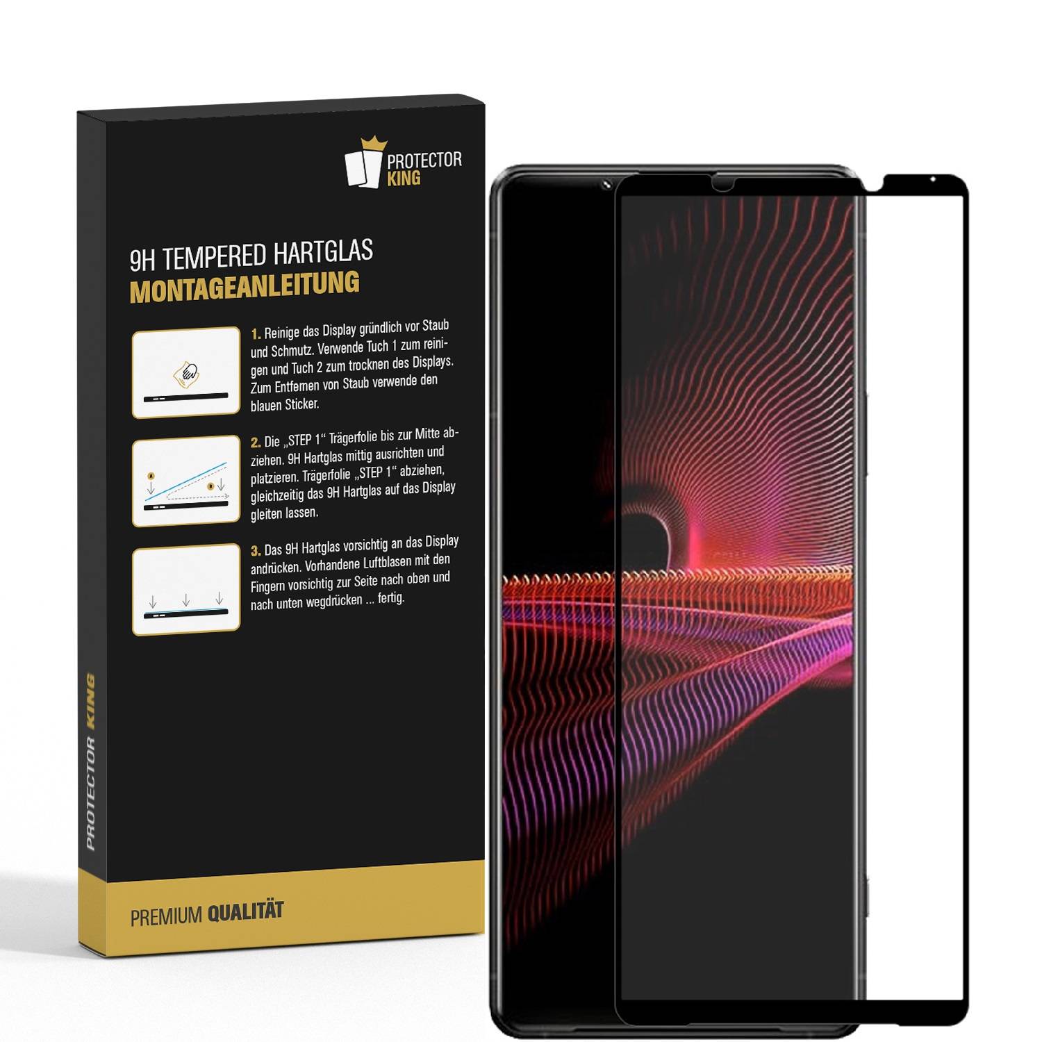 6x 9H Hartglas für Sony Xperia Pro-i FULL COVER Displayschutz Schutzglas Schutzfolie Panzerfolie Panzerglas Displayglas Tempered Glasfolie