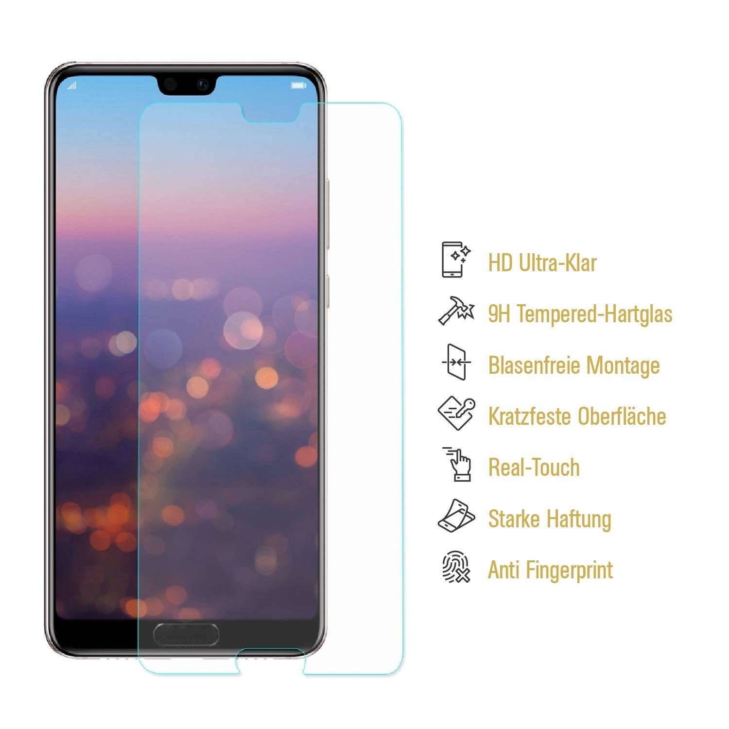 4x 3D A++ 9H Hartglas für Huawei Honor 10 Displayschutz Schutzglas Schutzfolie Panzerfolie Panzerglas Displayglas Tempered Glasfolie Sicherheitsglas