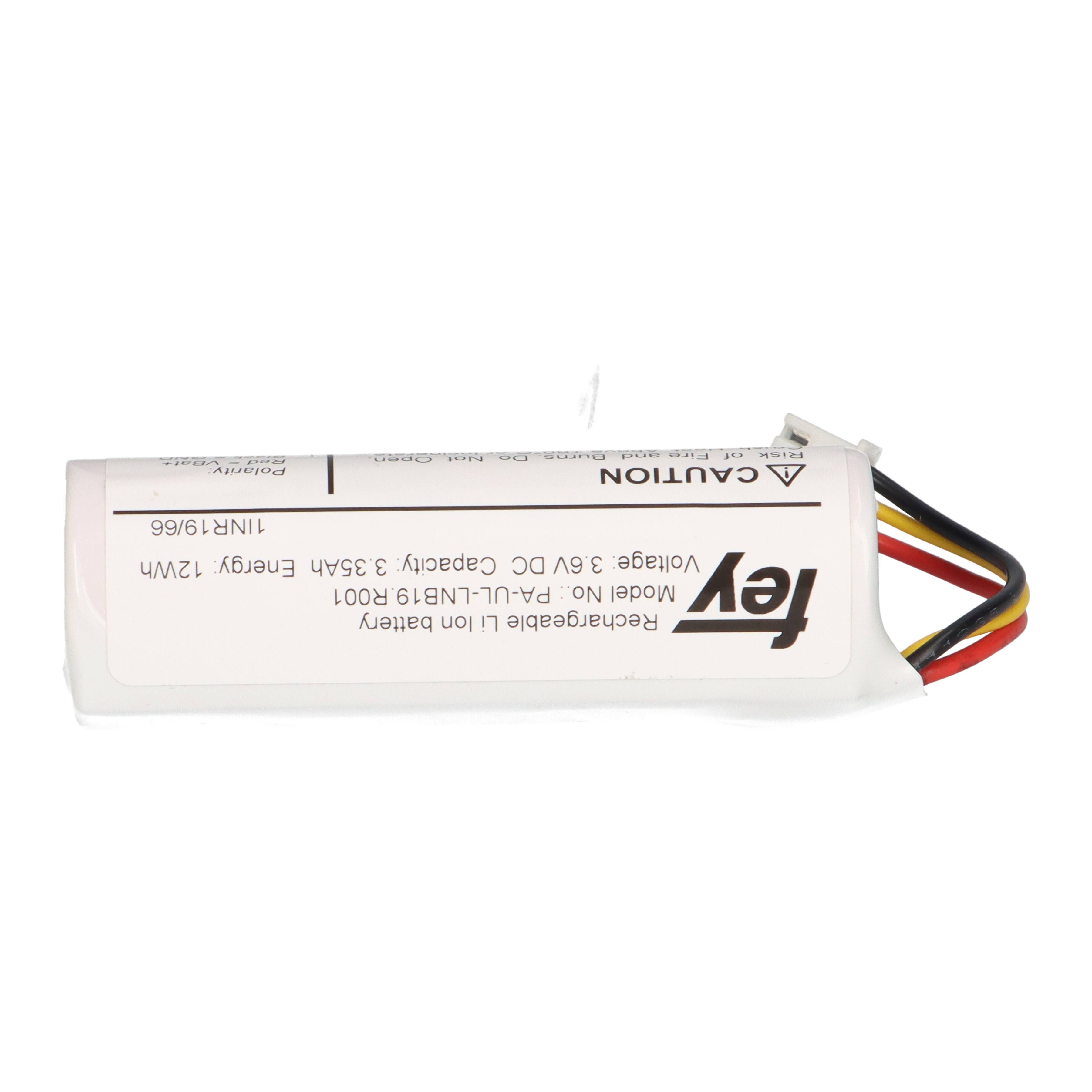 Lithium-Ionen Akkupack 3,6V 3,35Ah 12Wh 1S1P mit Kabel und Stecker