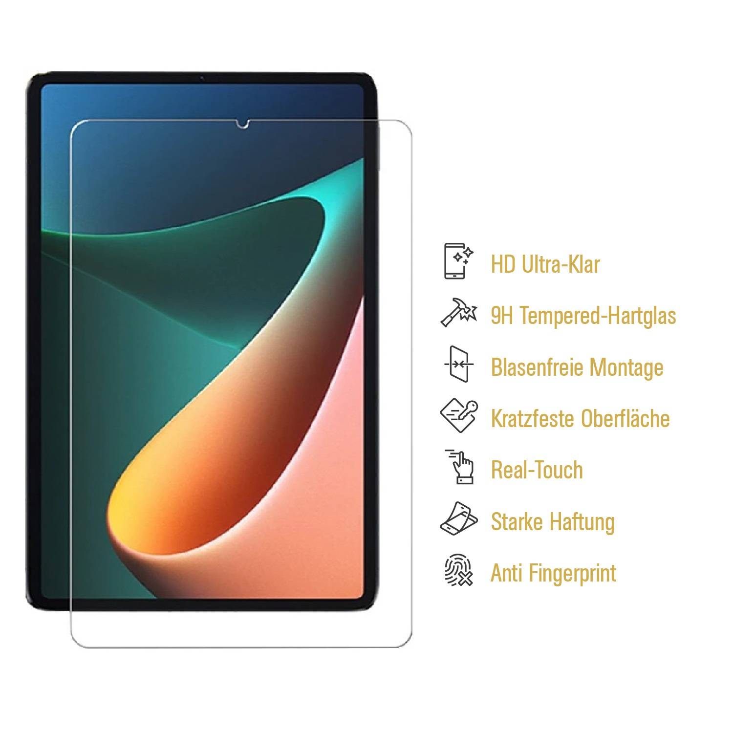 4x 9H Panzerglas für Xiaomi Mi Pad 5 Displayschutz Schutzglas Panzerfolie Schutzfolie Hartglas Displayglas Tempered Glasfolie Sicherheitsglas