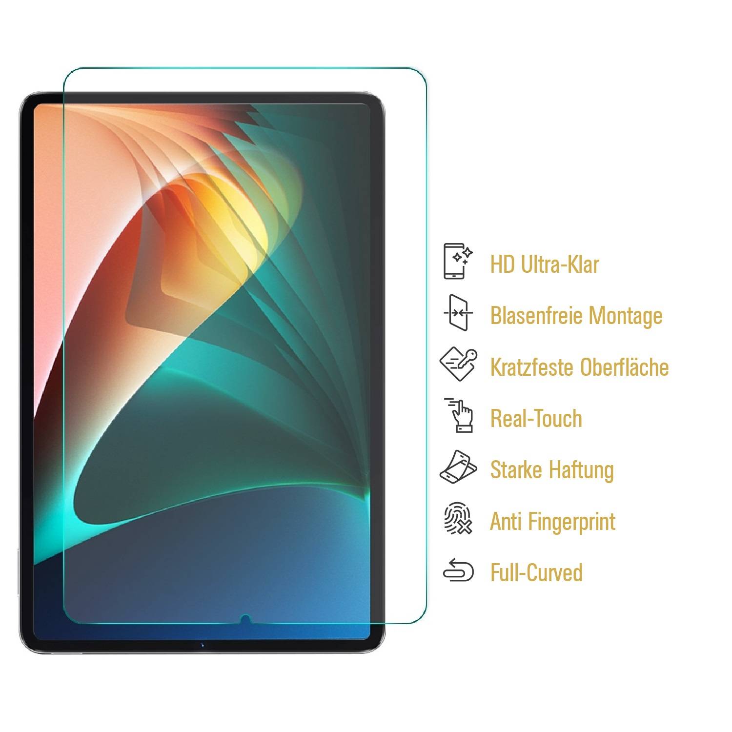 3x Panzerfolie für Xiaomi Mi Pad 5 Pro Displayschutz Schutzfolie KLAR/ ANTI-SHOCK/ ANTI-KRATZ/ ANTI-BRUCH/ ANTI-SCHMUTZ PET KUNSTSTOFF
