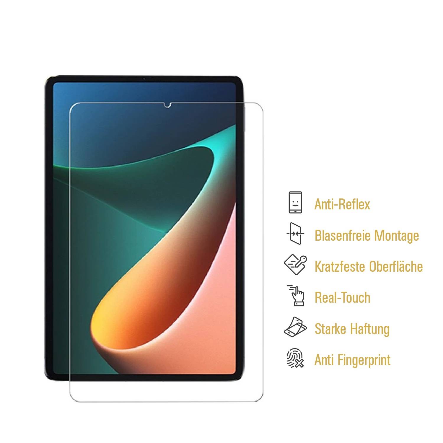 5x Paperfeel für Xiaomi Mi Pad 5 Displayschutz Schreiben Malen Skizzieren ANTI-REFLEX MATT ENTSPIEGELT