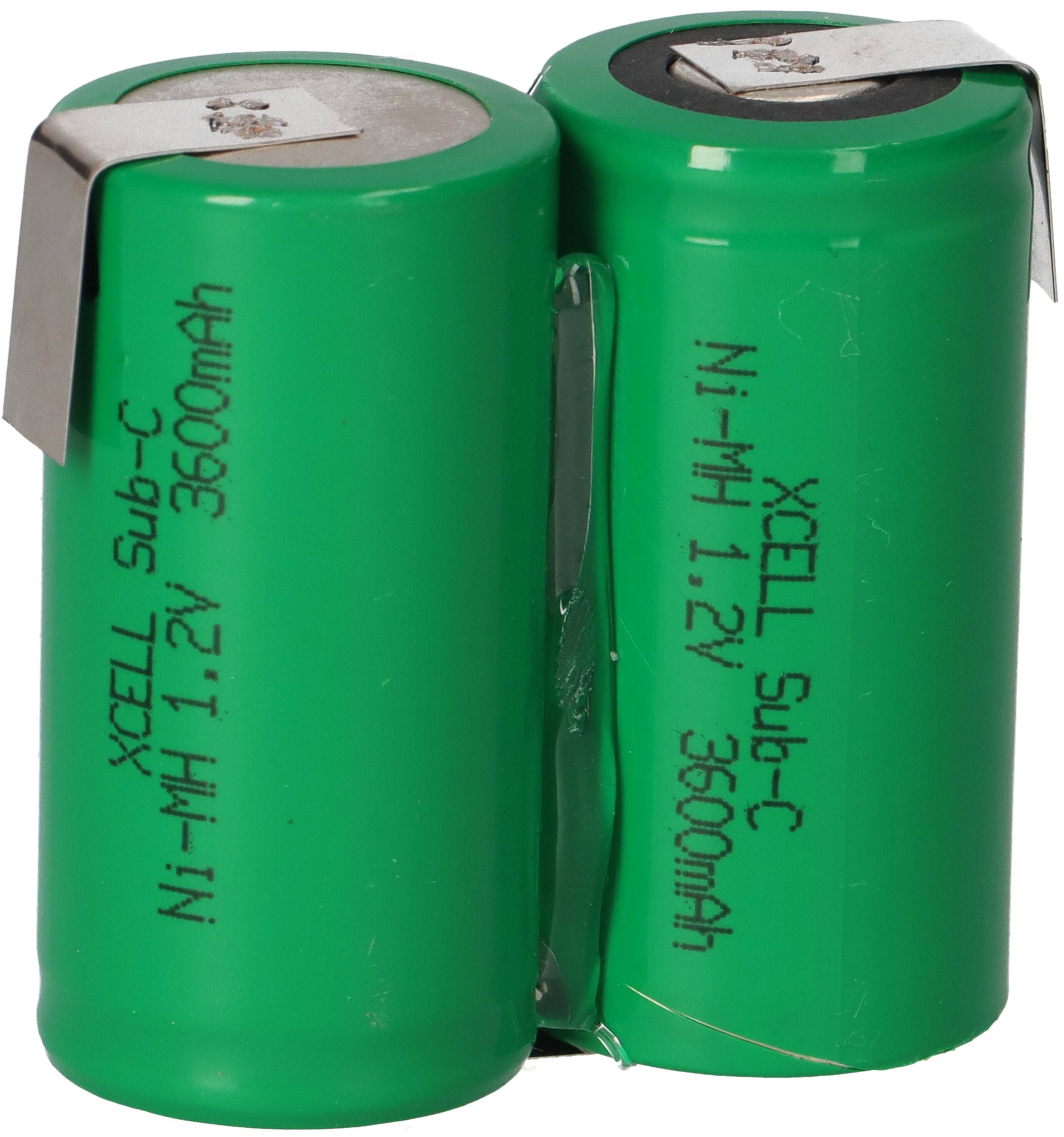 2er Reihe Akku Sub-C 3600 mAh 2,4V NiMh mit Lötfahne