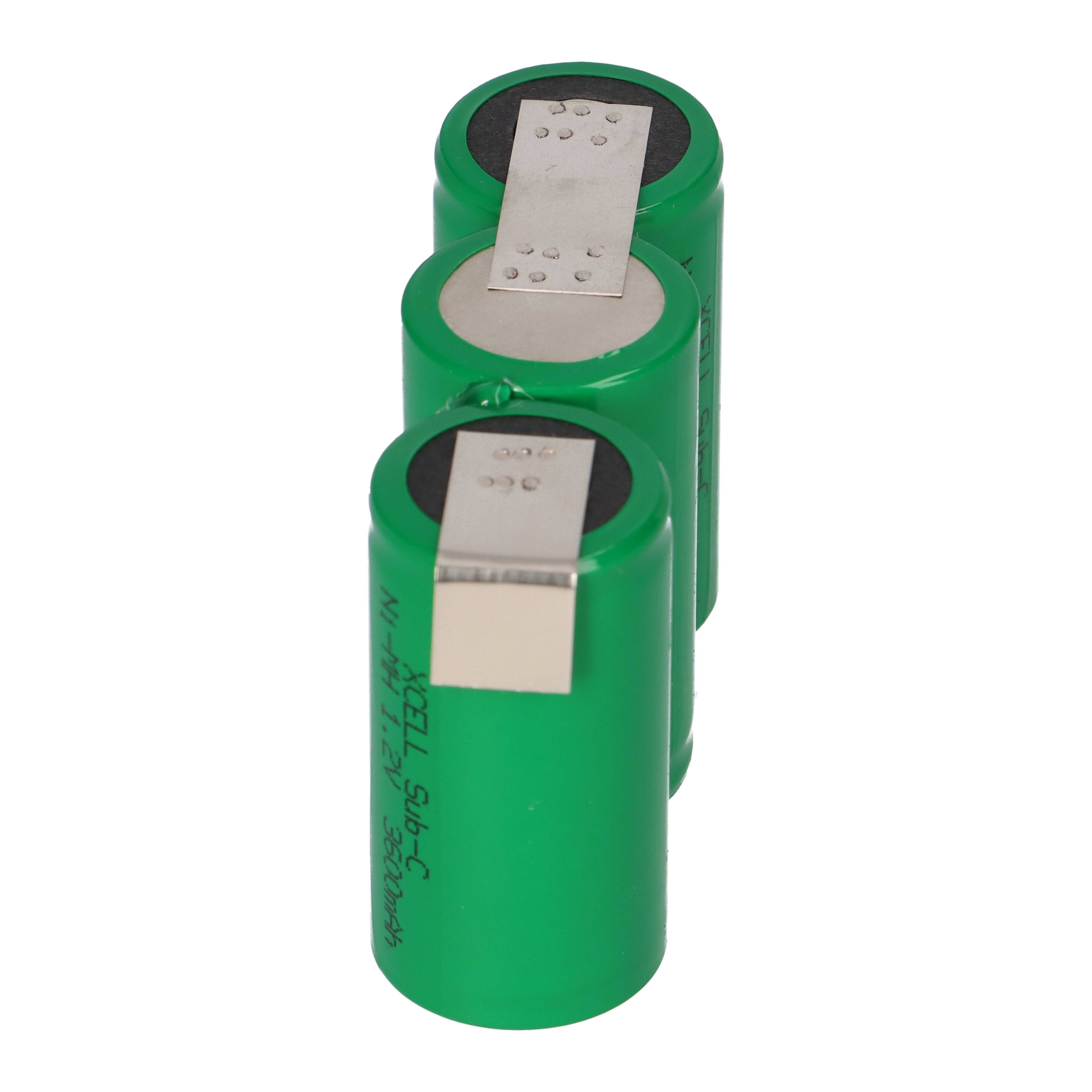 3er Reihe Akku Sub-C 3600mAh 3,6V NiMH mit Lötfahne