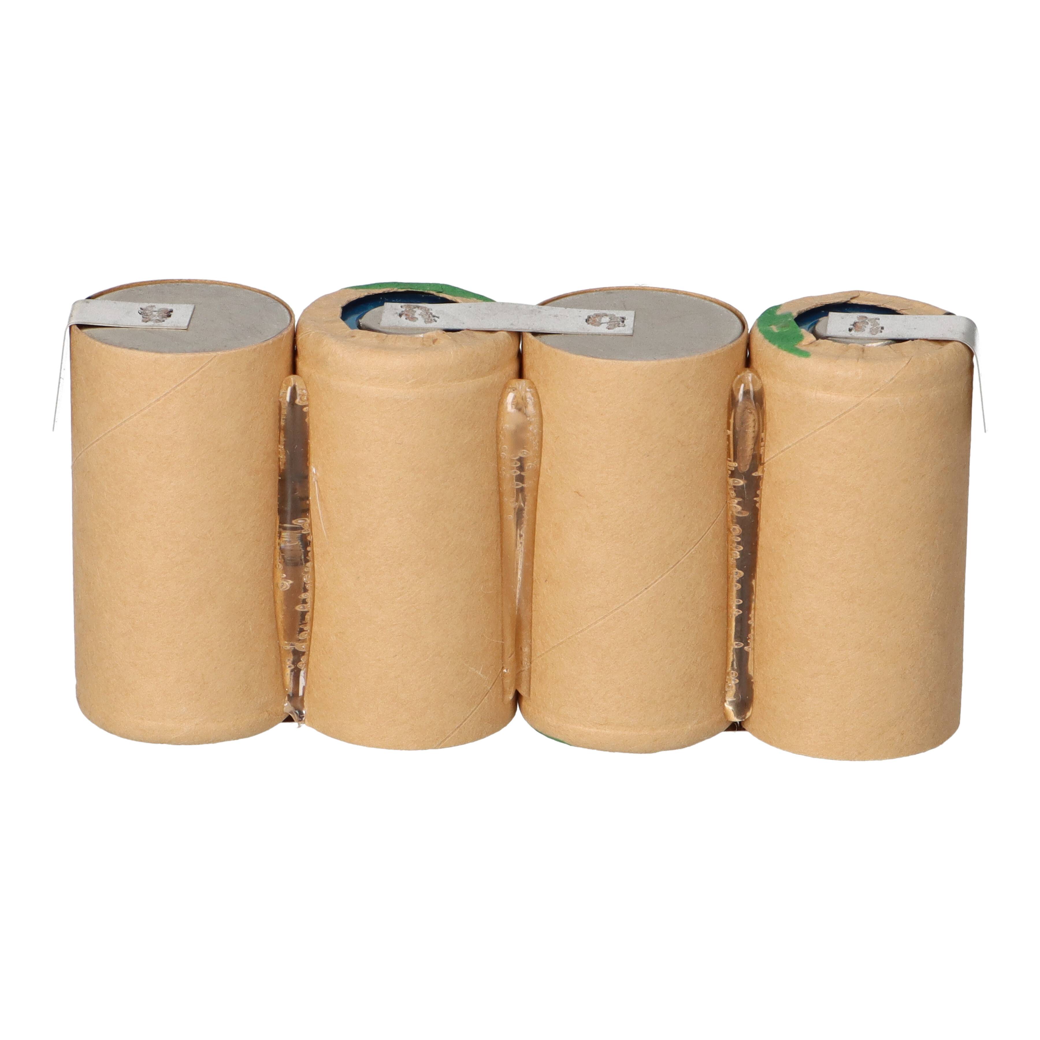 4er Reihe Akku Sub-C 3000mAh 4,8V NiMH mit Lötfahne im Pappmantel