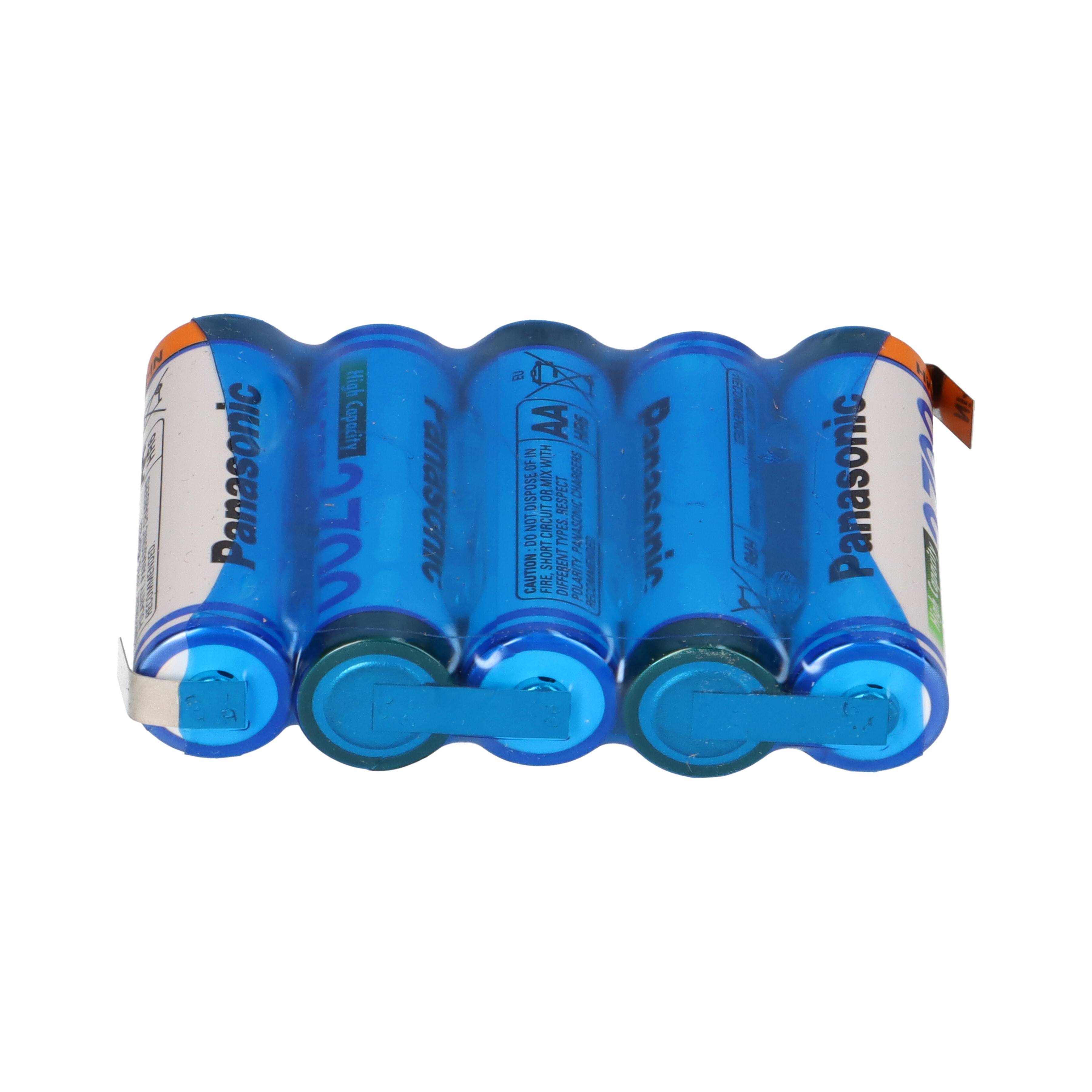 5er Reihe Panasonic Akkupack 6V 2700mAh F1x5 Zelle AA HR-3U