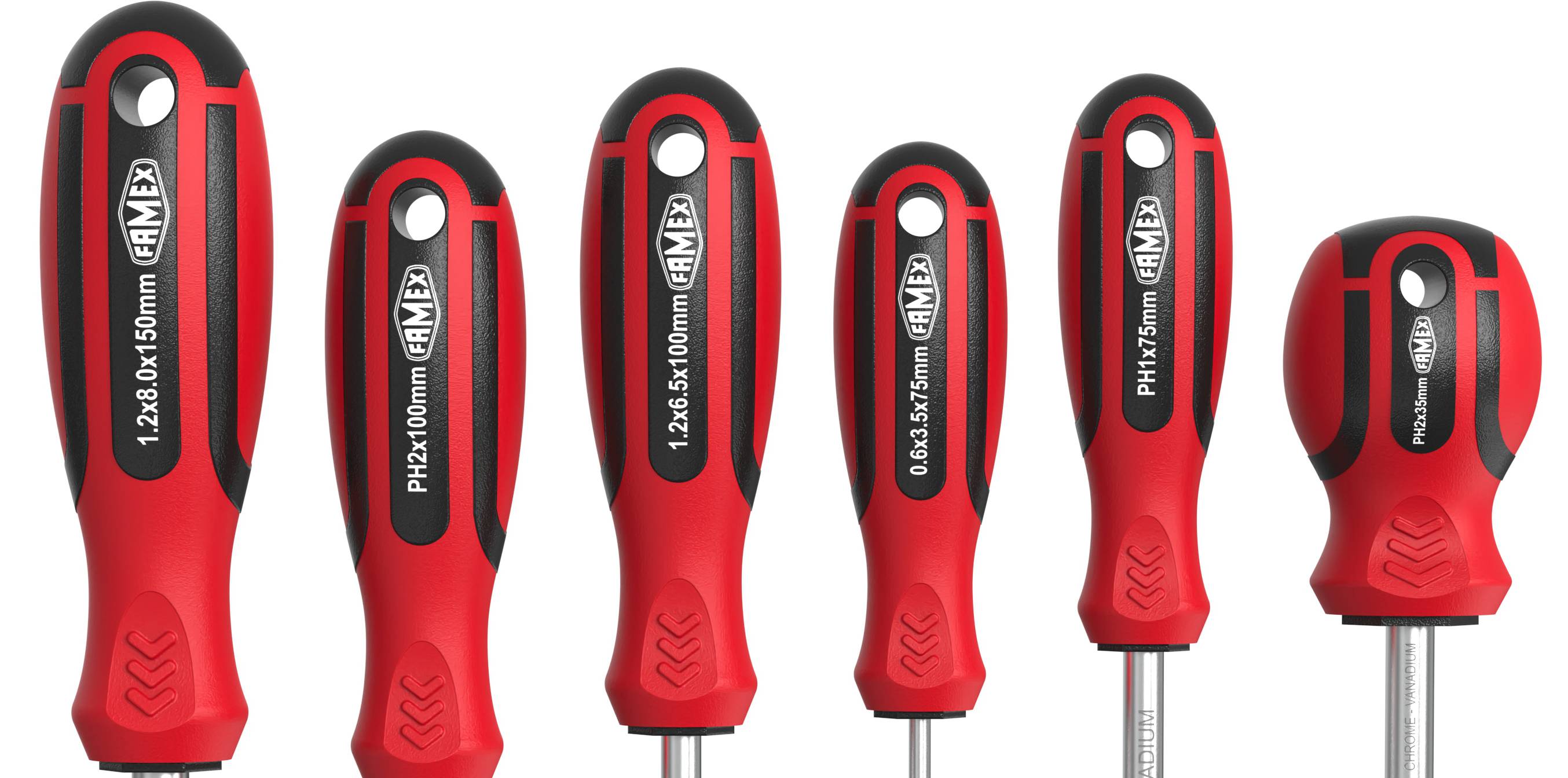 FAMEX 7751-6 Schraubendreher Set 6-tlg. - mit magnetischen Spitzen