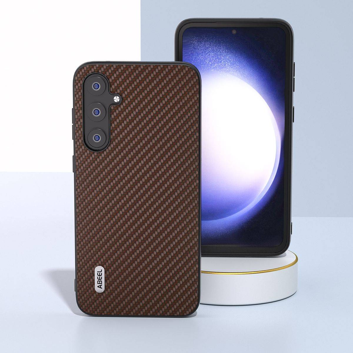 Für Samsung Galaxy S23 FE ABEEL Carbon Textur Schutz Hülle Case Cover