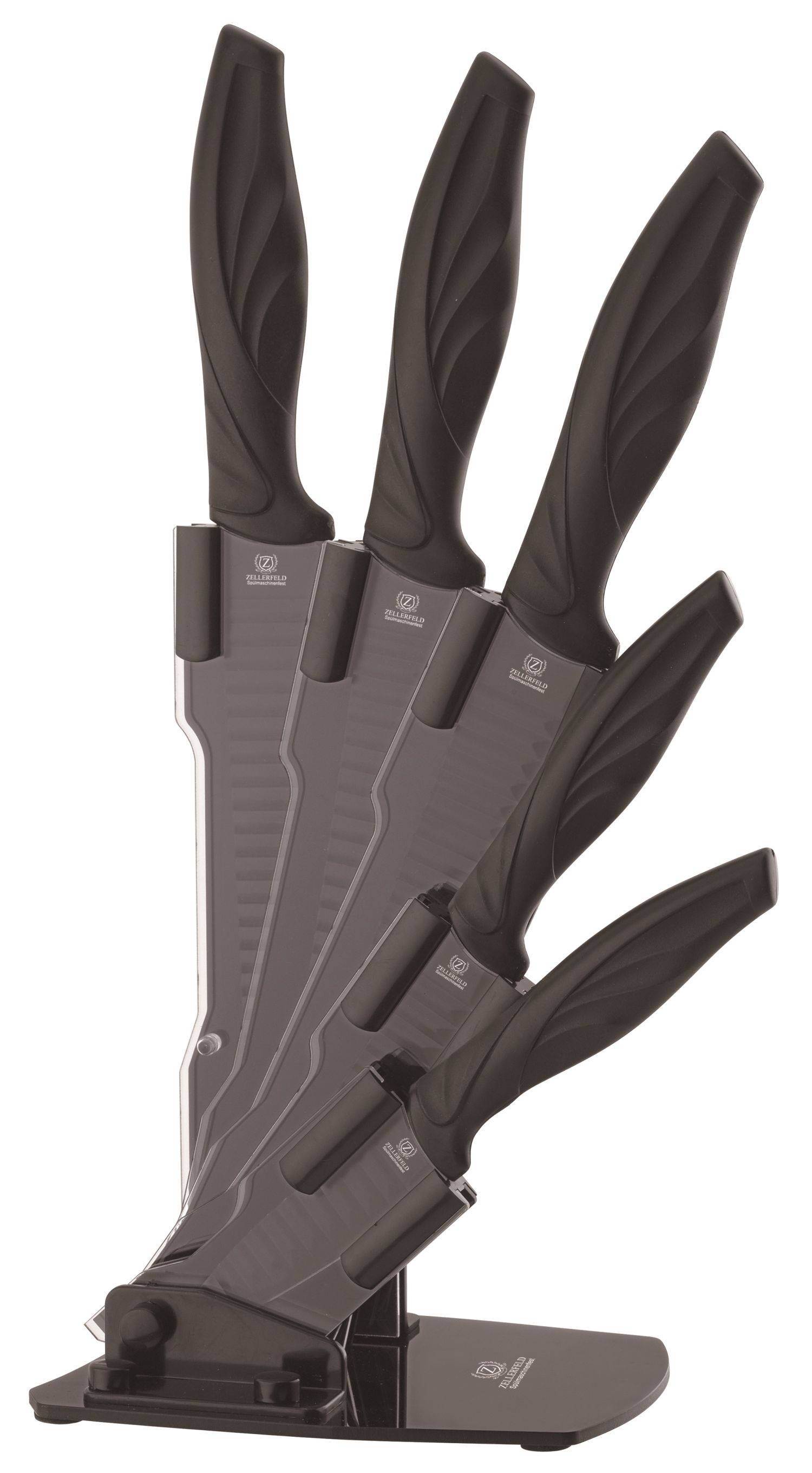 Zellerfeld Messerset 6-teilig Klingen Küchenmesser Kochmesser Messer Schwarz