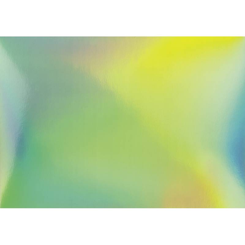 Ein unscharfes, abstraktes Bild mit weichen Verläufen von Grün, Gelb und Blau, die ineinander übergehen.