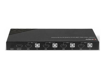 LINDY 4 Port HDMI 18G USB 2.0 Audio KVM Peripheriegeräte & Zubehör KVM KVM Switches