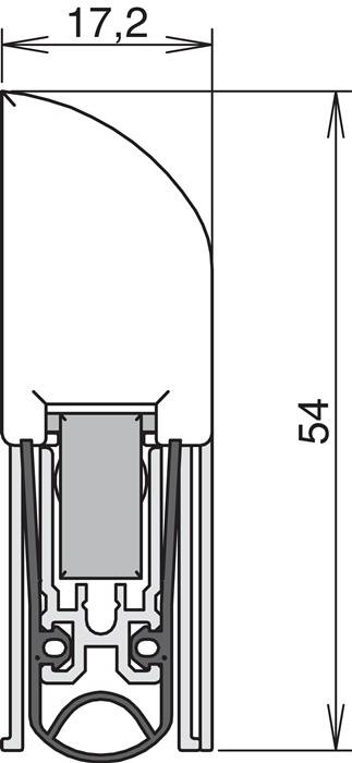 Türdichtung Ex L-15 FS C-0 1-s.L.805mm B.17,2mm Alu.silber elox.H/M/Ku.-tür L/R