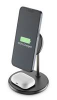 Cellularline Mag Duo - Indoor - USB - Kabelloses Aufladen - Schwarz - Silber