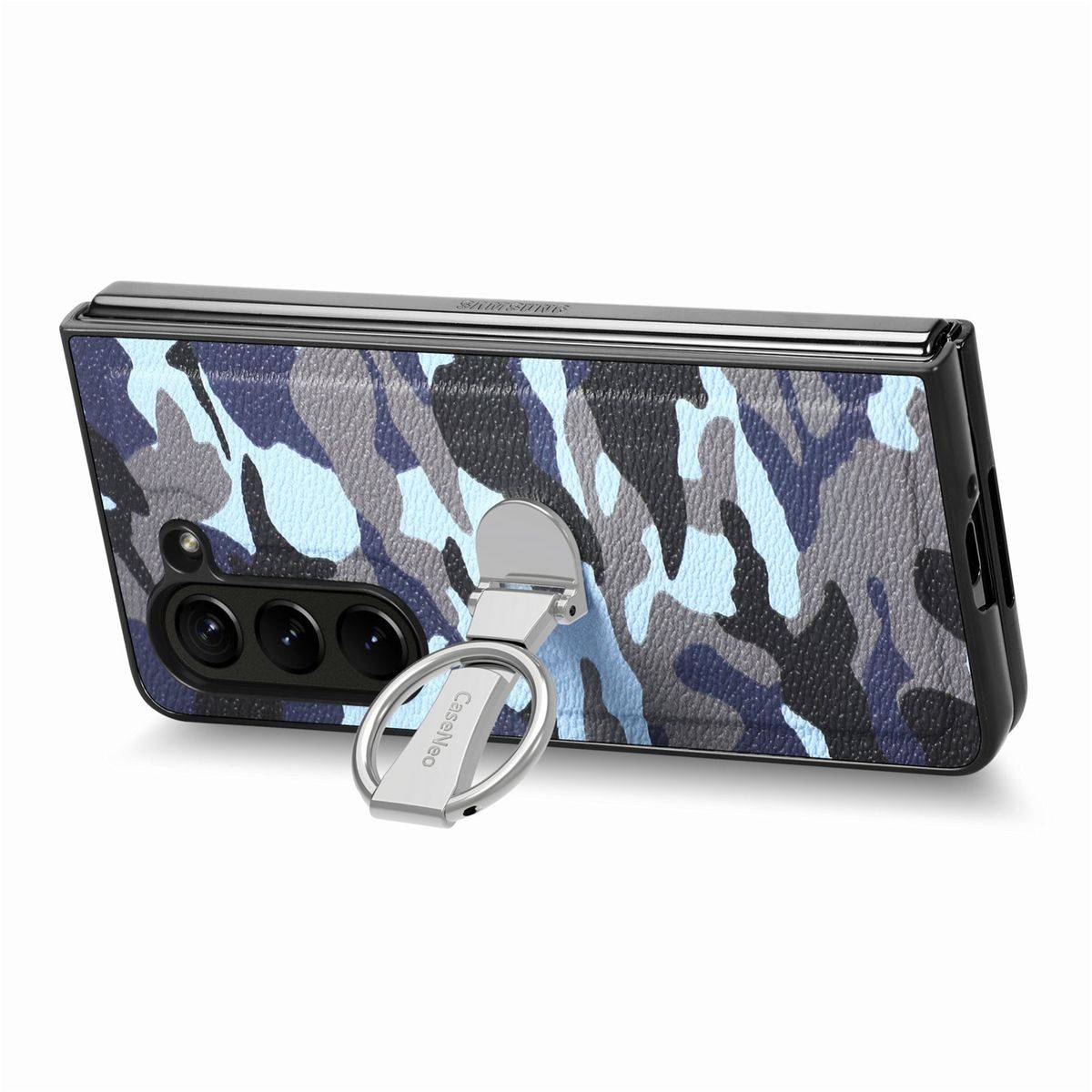 Für Samsung Galaxy Z Fold5 5G Camouflage Schutzhülle mit Ringhalter