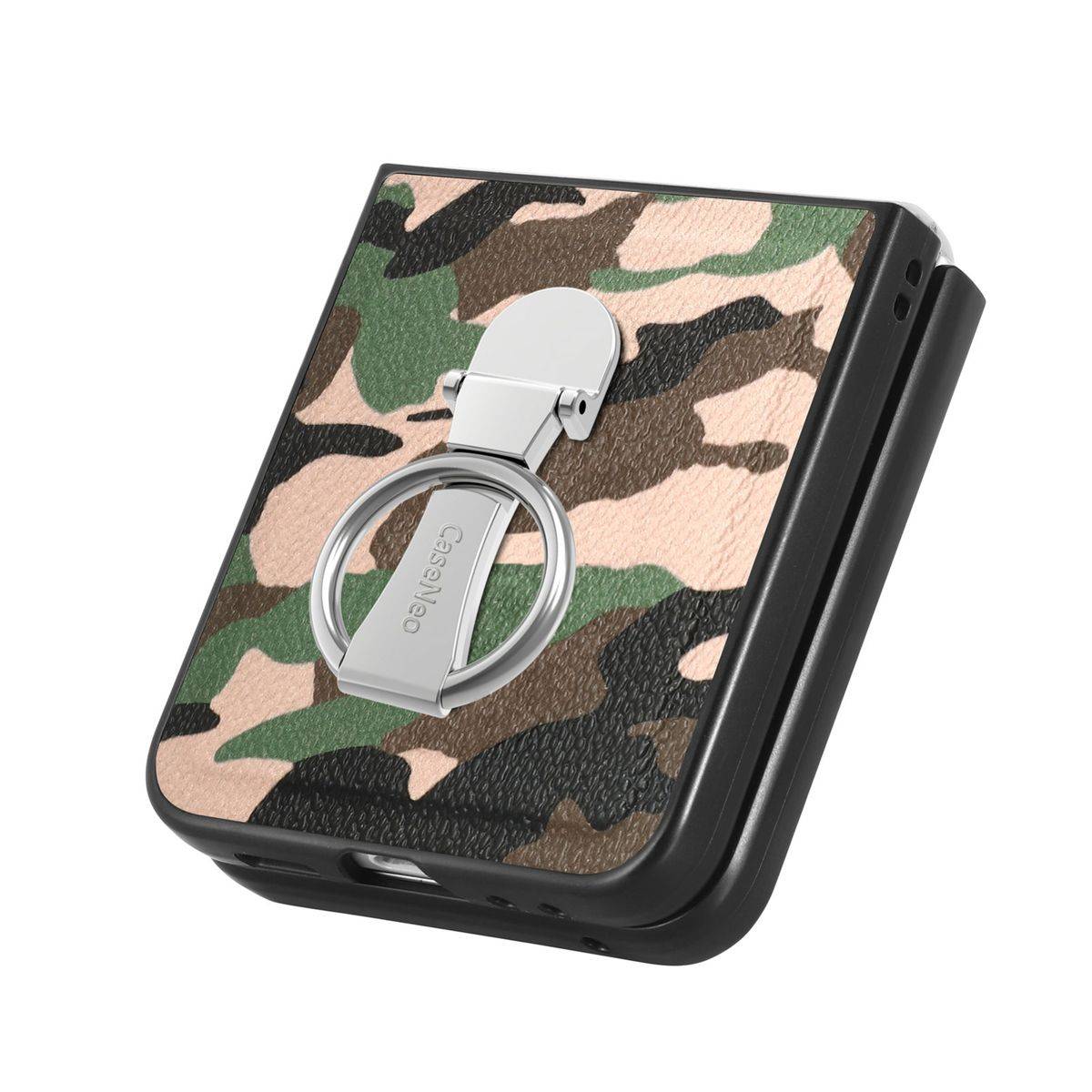 Für Samsung Galaxy Z Flip5 5G Camouflage Schutzhülle mit Ringhalter