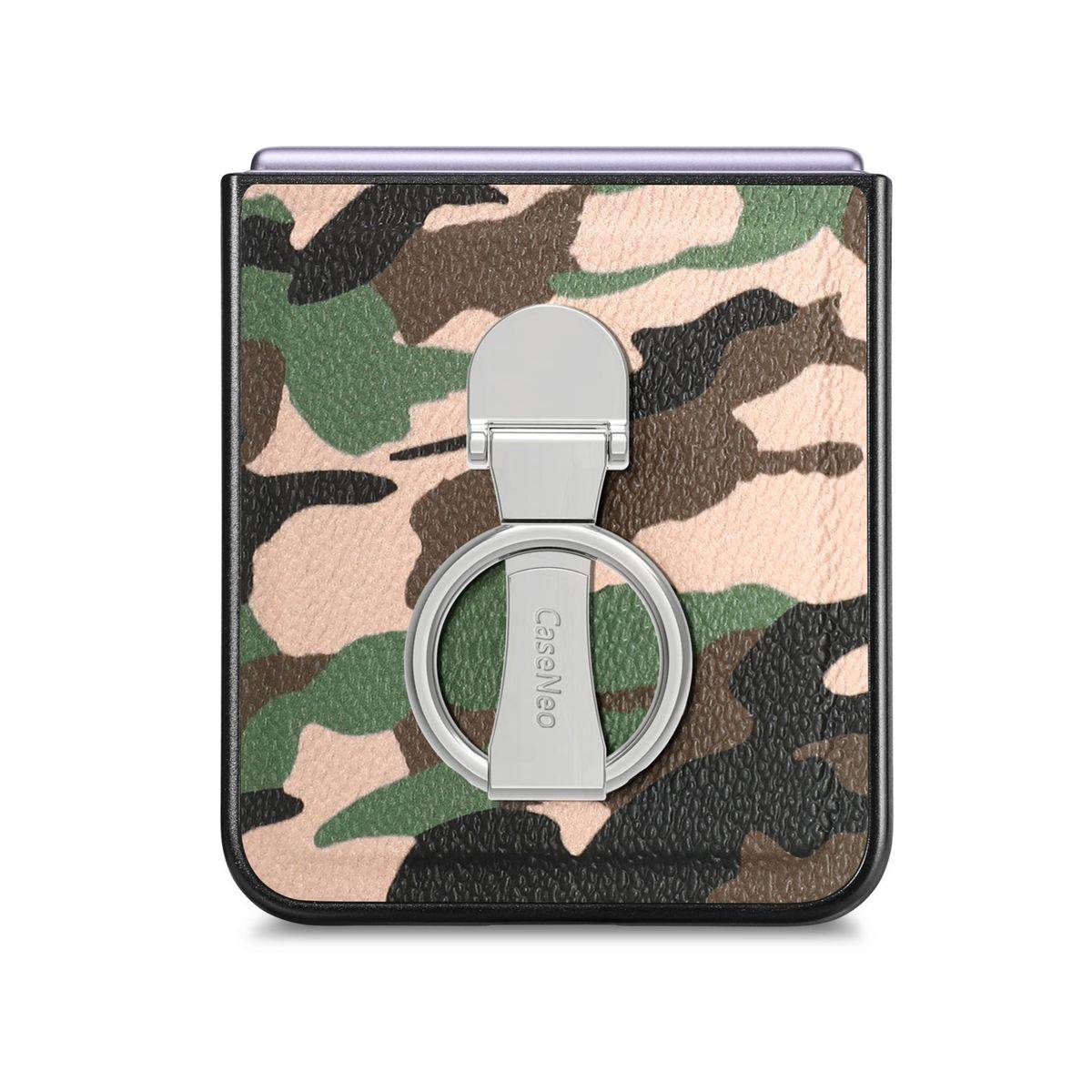 Für Samsung Galaxy Z Flip5 5G Camouflage Schutzhülle mit Ringhalter
