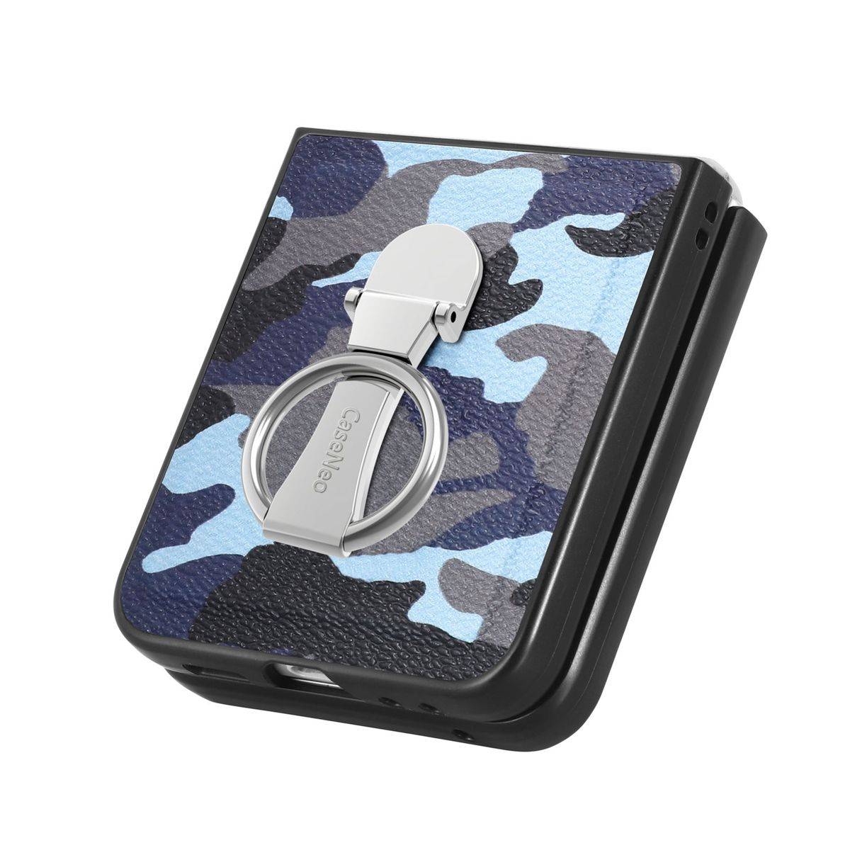 Für Samsung Galaxy Z Flip5 5G Camouflage Schutzhülle mit Ringhalter