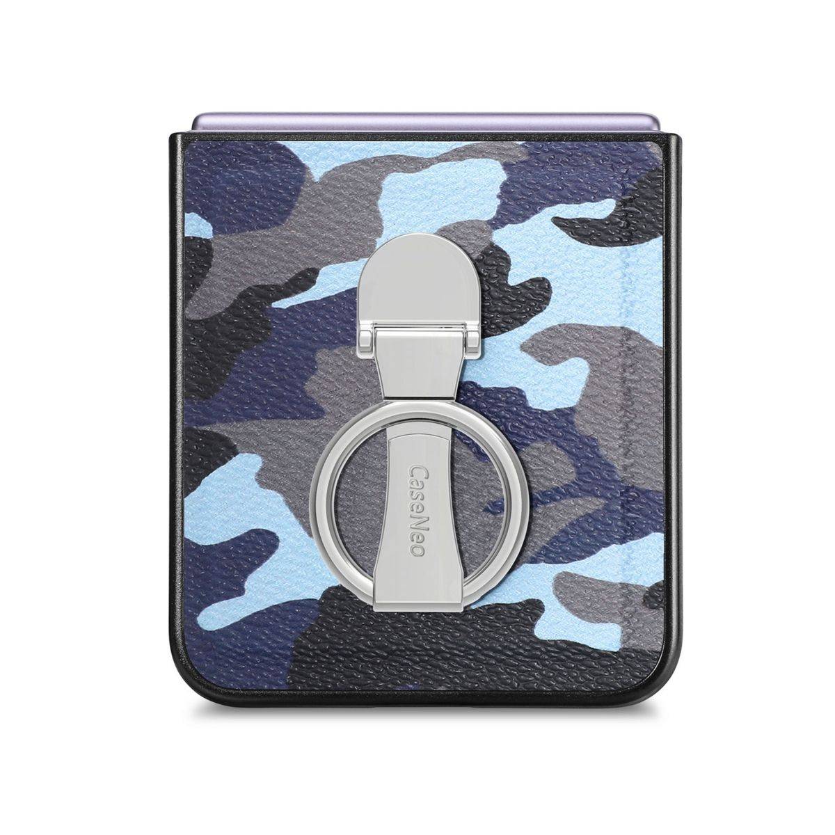Für Samsung Galaxy Z Flip5 5G Camouflage Schutzhülle mit Ringhalter