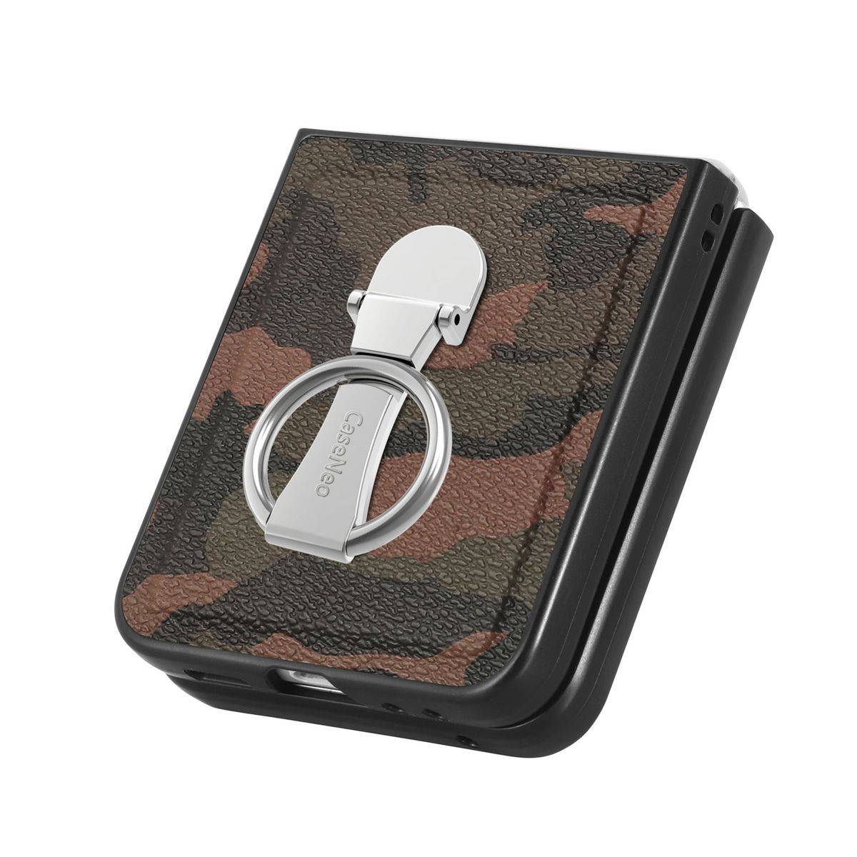Für Samsung Galaxy Z Flip5 5G Camouflage Schutzhülle mit Ringhalter