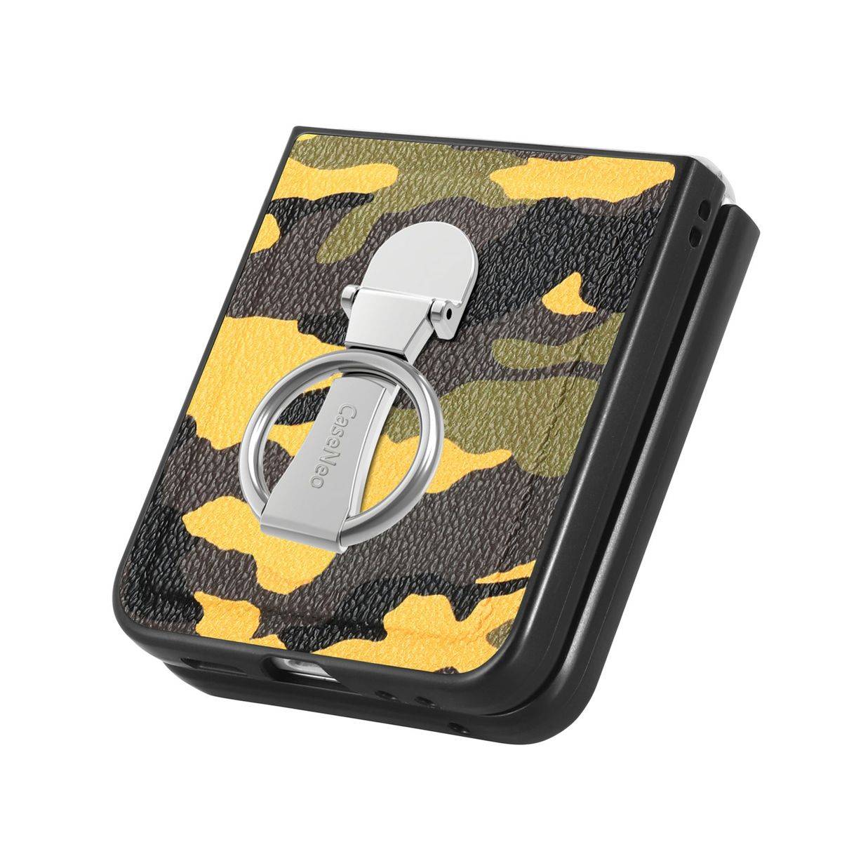 Für Samsung Galaxy Z Flip5 5G Camouflage Schutzhülle mit Ringhalter
