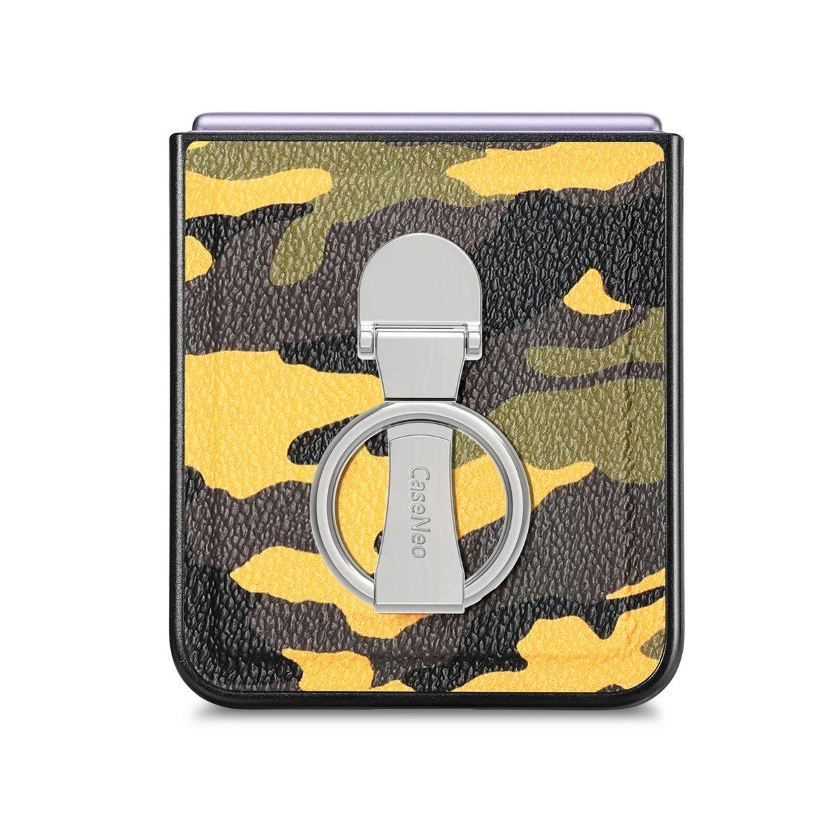 Für Samsung Galaxy Z Flip5 5G Camouflage Schutzhülle mit Ringhalter