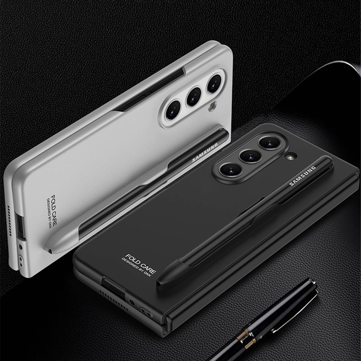 Für Samsung Galaxy Z Fold5 5G Schutzhülle mit Stift-Halter Handyhülle