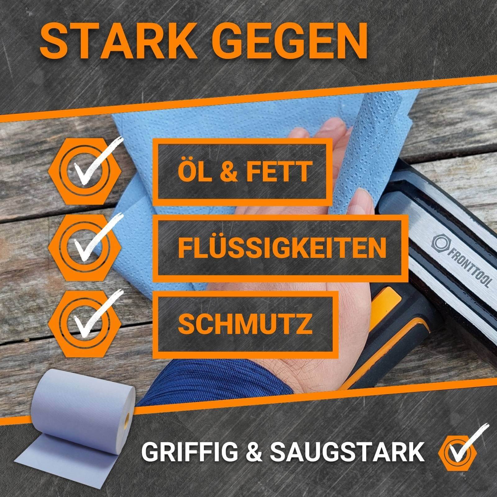 FRONTTOOL Papierrolle Komfort 3-lagig 2x 500 Blatt inkl. Bodenständer