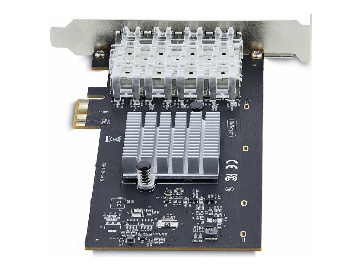 StarTech.com 4-Port GbE SFP Network Card, PCIe 2.0 x2, Intel I350-AM4 4x 1GbE Controller, 1000BASE Copper/Fiber Optic, Q