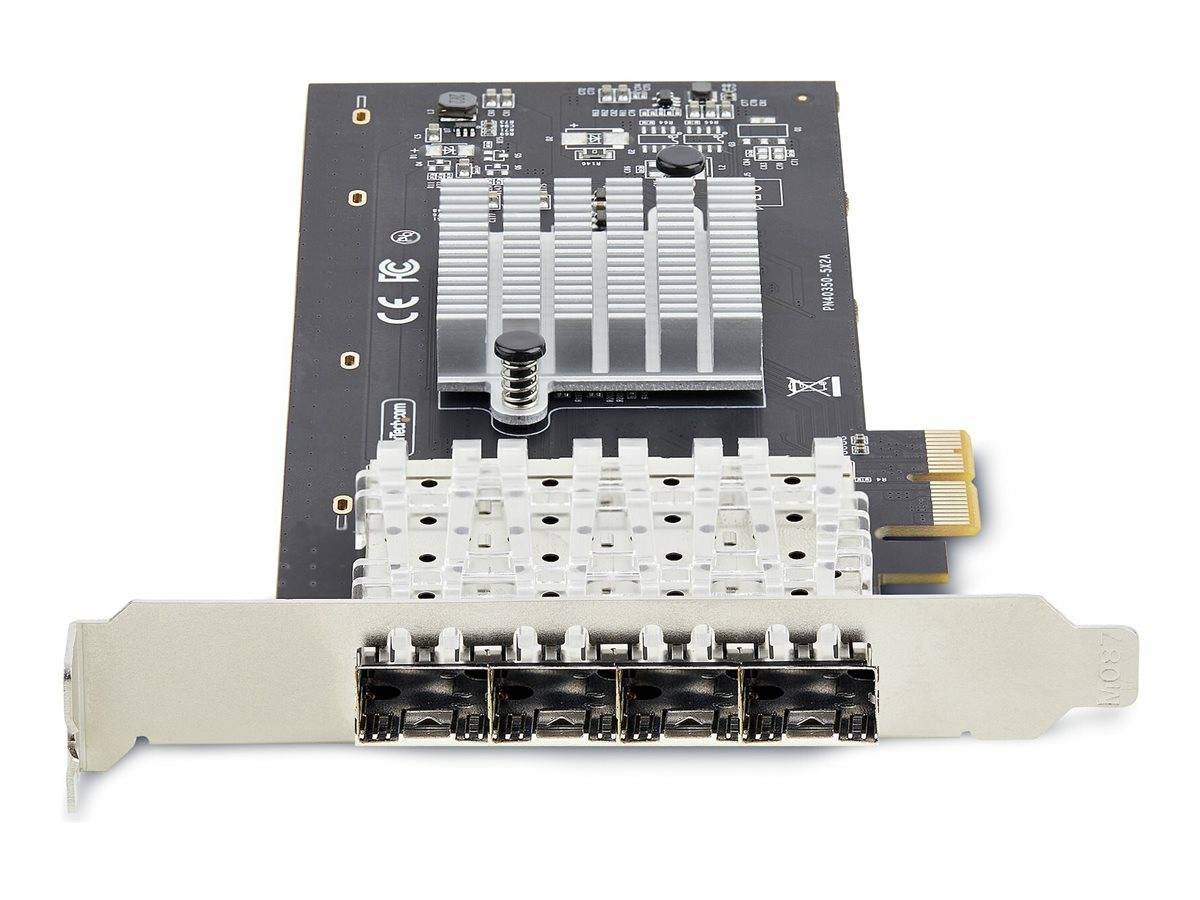 StarTech.com 4-Port GbE SFP Network Card, PCIe 2.0 x2, Intel I350-AM4 4x 1GbE Controller, 1000BASE Copper/Fiber Optic, Q