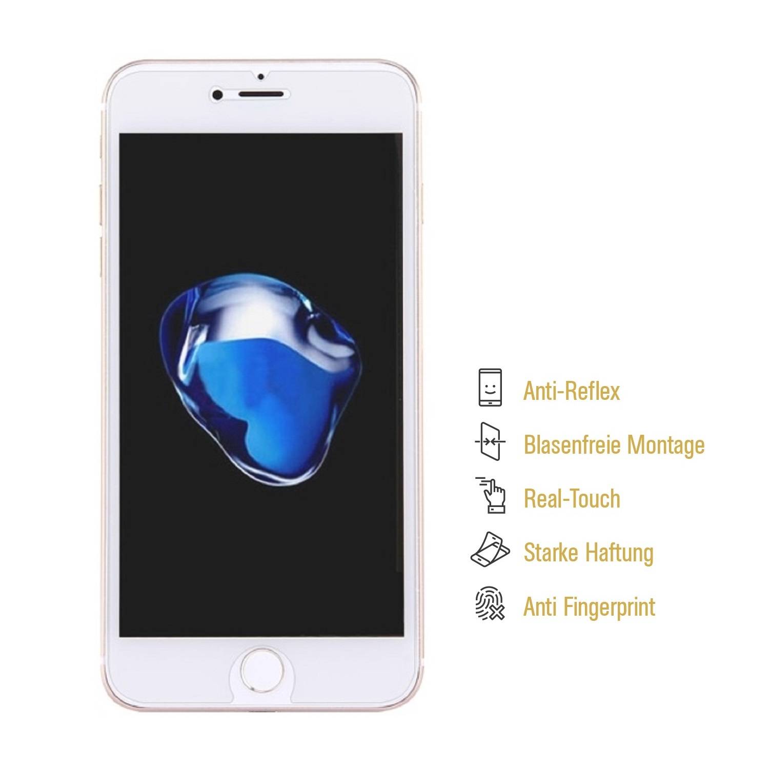 2x Displayschutzfolie für iPhone 7 Plus ANTI-REFLEX Schutzfolie Displayfolie MATT