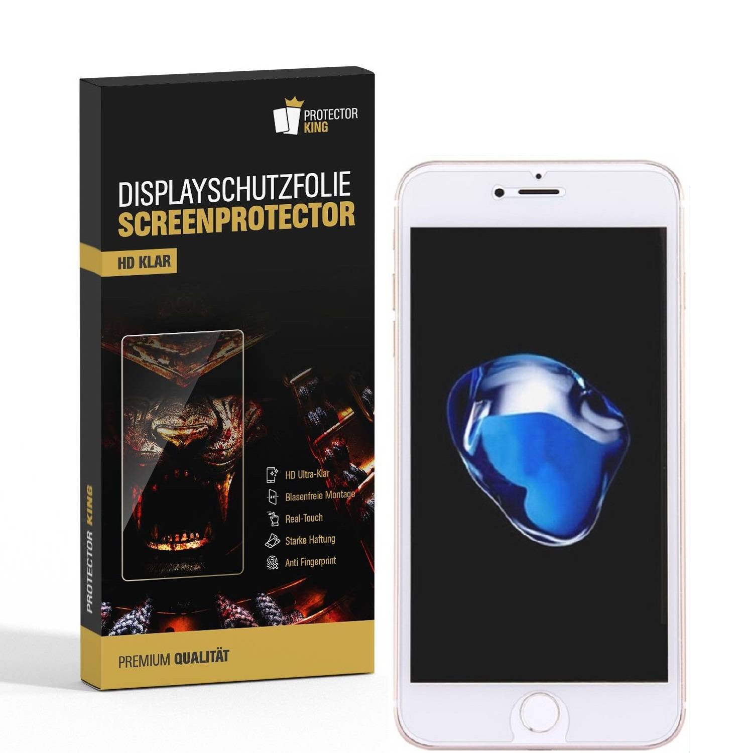 4x Displayschutzfolie für iPhone 8 Plus Displayfolie Schutzfolie Folie HD KLAR