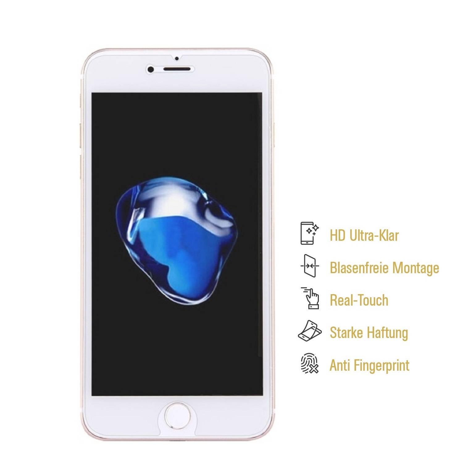 6x Displayschutzfolie für iPhone 8 Plus Displayfolie Schutzfolie Folie HD KLAR