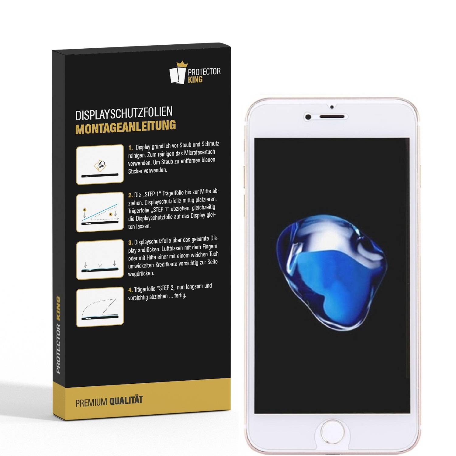 6x Displayschutzfolie für iPhone 7 Plus Displayfolie Schutzfolie Folie HD KLAR