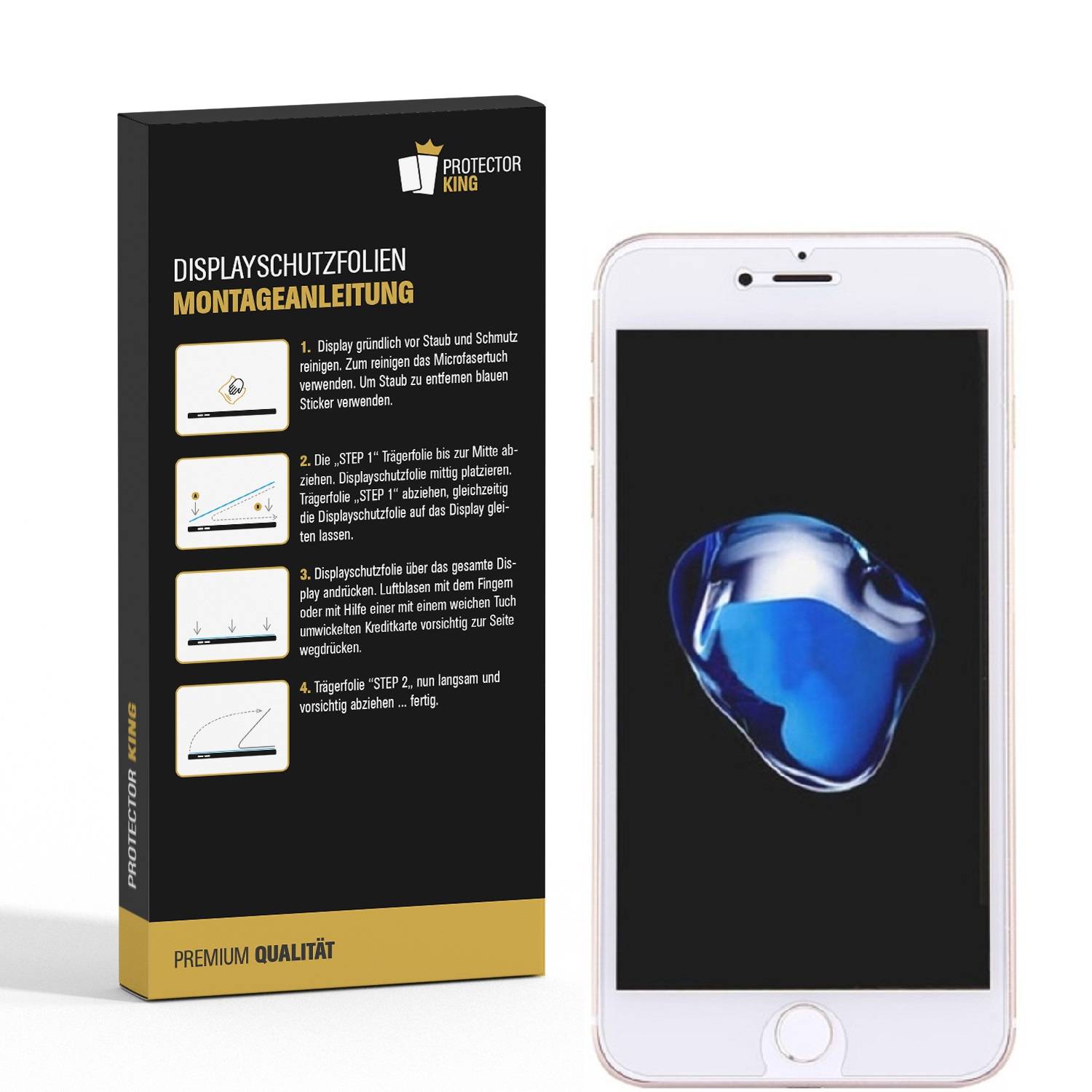 3x 9H Nano-Glass für iPhone 6 6S Plus 3D KLAR Anti-Shock Anti-Bruch Anti-Stoß Anti-Schmutz Panzernanoglas Displayschutz Schutzfolie Panzerfolie Panz