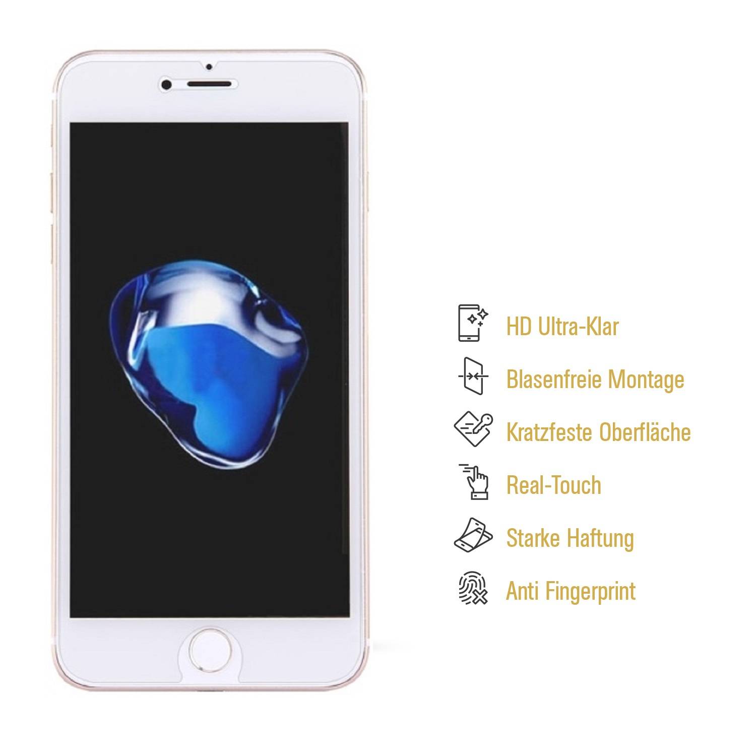 6x 9H Nano-Glass für iPhone 8 Plus 3D KLAR Anti-Shock Anti-Bruch Anti-Stoß Anti-Schmutz Panzernanoglas Displayschutz Schutzfolie Panzerfolie Panzerg