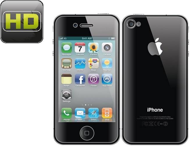 2x Displayschutzfolie für iPhone 4 4S Displayfolie Schutzfolie Folie HD KLAR F/B