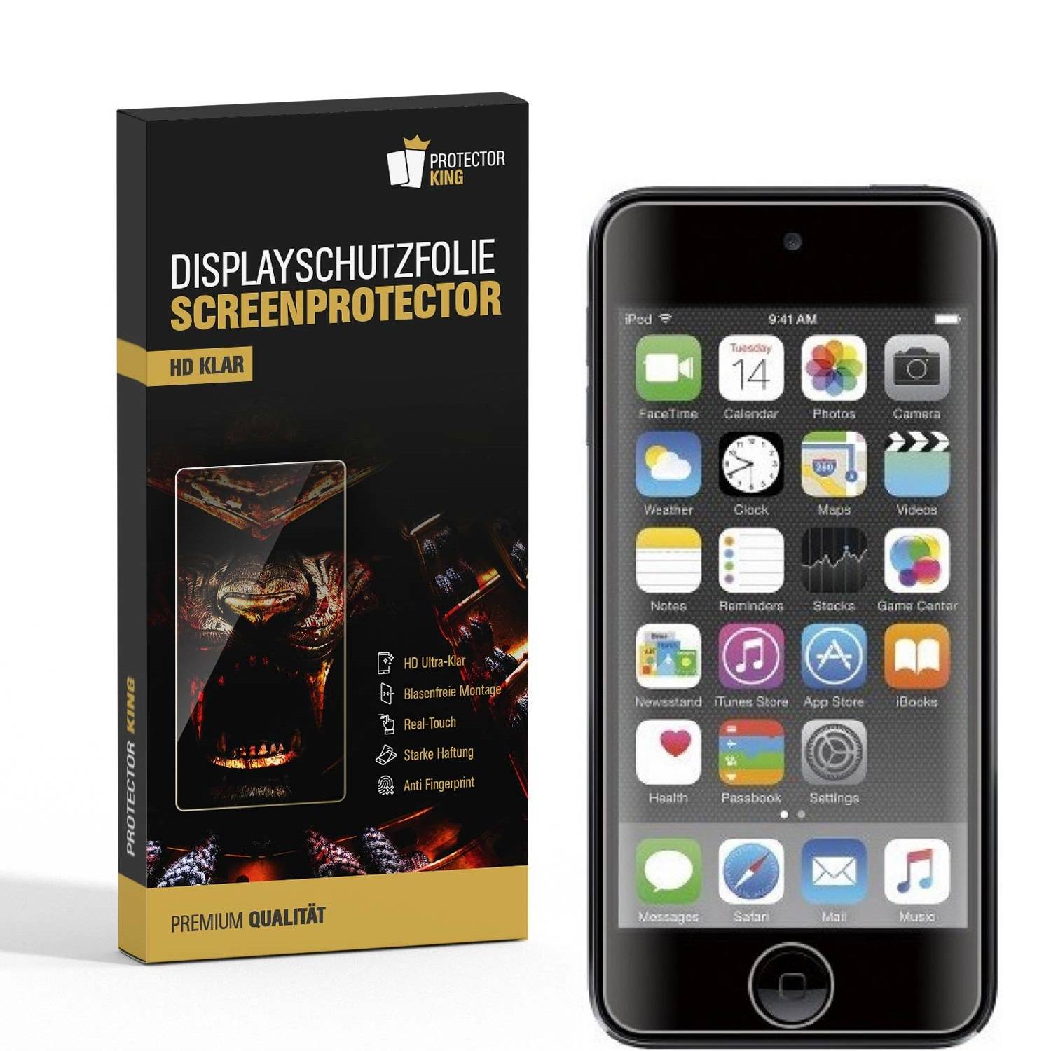 2x Displayschutzfolie für iPod Touch 6 Generation Displayfolie Schutzfolie HD ULTRA KLAR