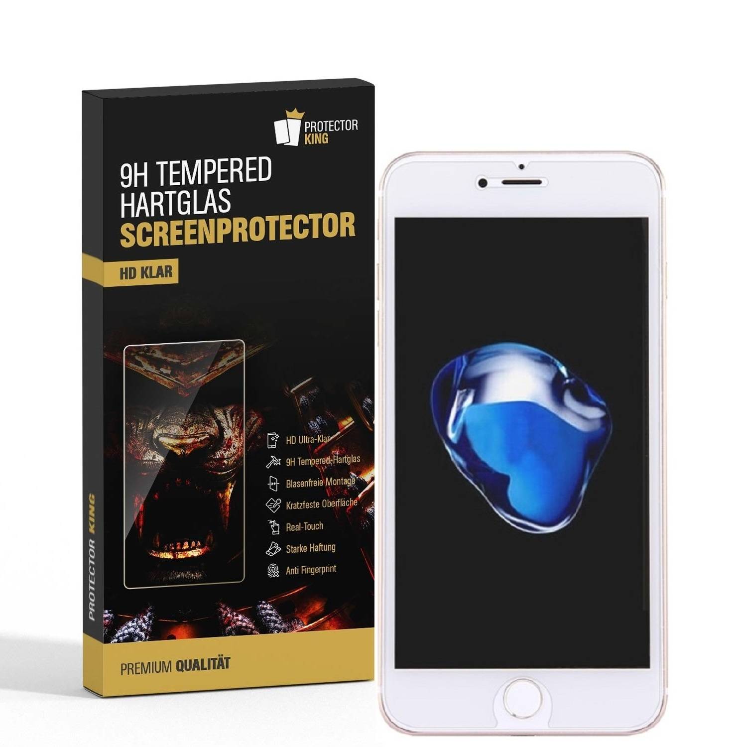 1x 9H Hartglas für iPhone 7 Plus Panzerfolie Displayschutz Schutzfolie HD KLAR Panzerglas Schutzglas