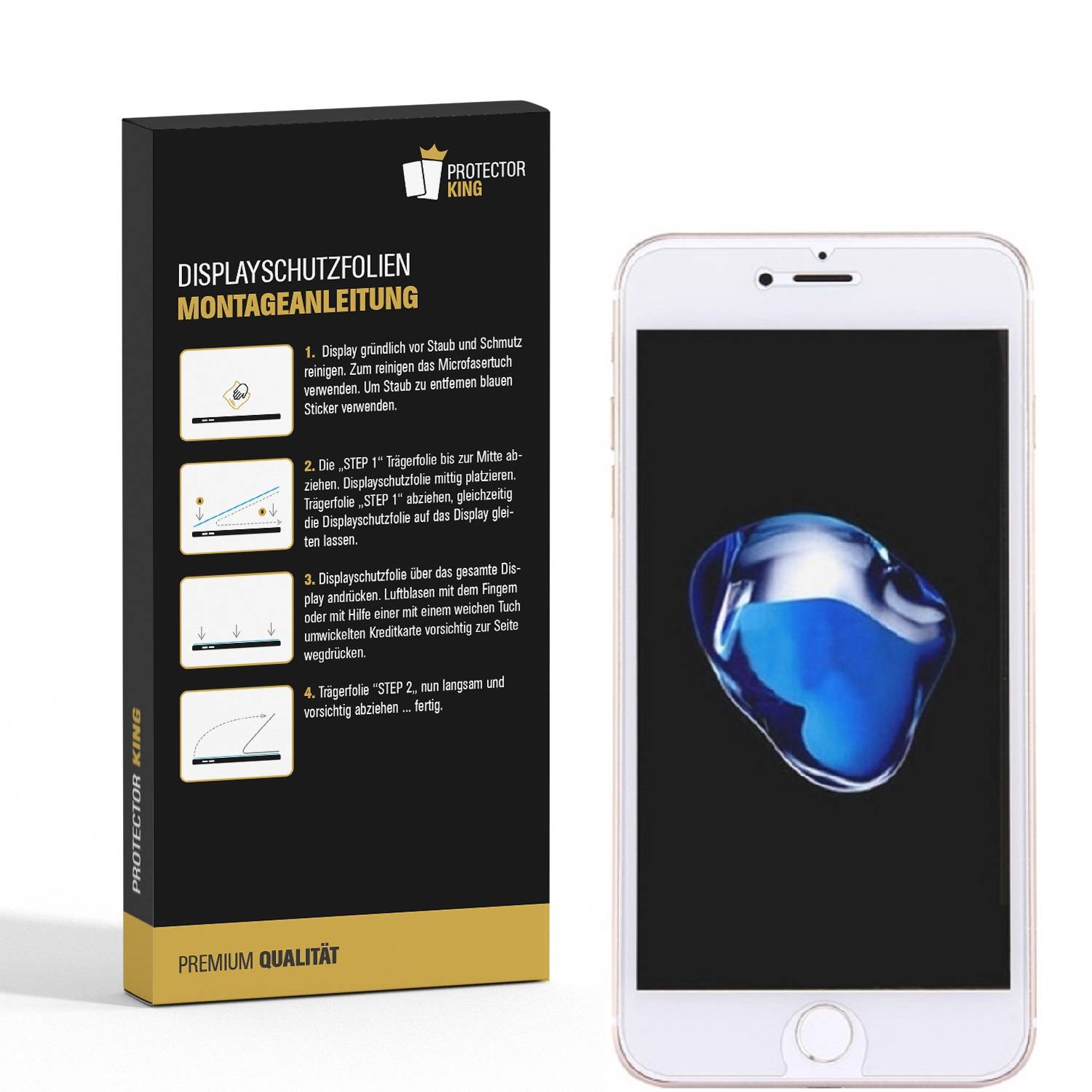 3x Panzerfolie für iPhone 7 Plus ANTI-SCHOCK Displayschutzfolie Schutzfolie MATT