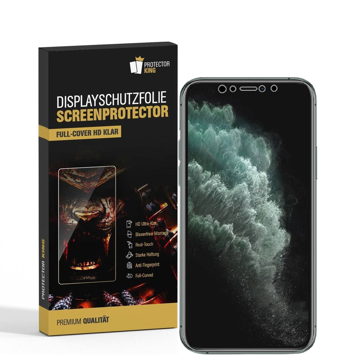 2x Displayschutzfolie für iPhone XS FULL COVER Displayfolie Schutzfolie HD KLAR