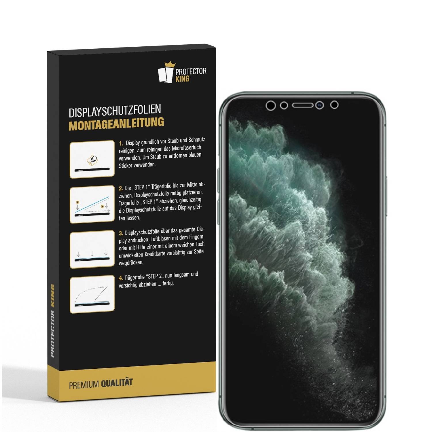 2x Displayschutzfolie für iPhone XS Max ANTI-REFLEX FULL COVER Displayfolie MATT
