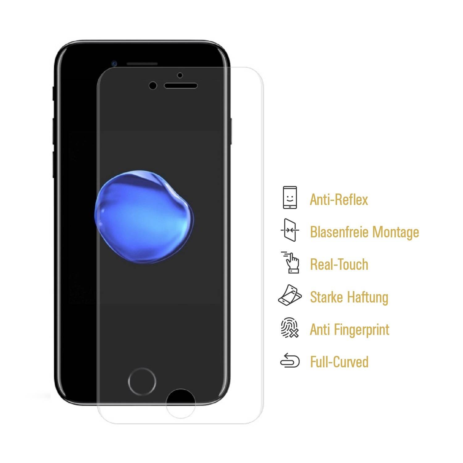 4x Displayschutzfolie für iPhone 6 Plus FULL-COVER ANTI-REFLEX Displayfolie MATT