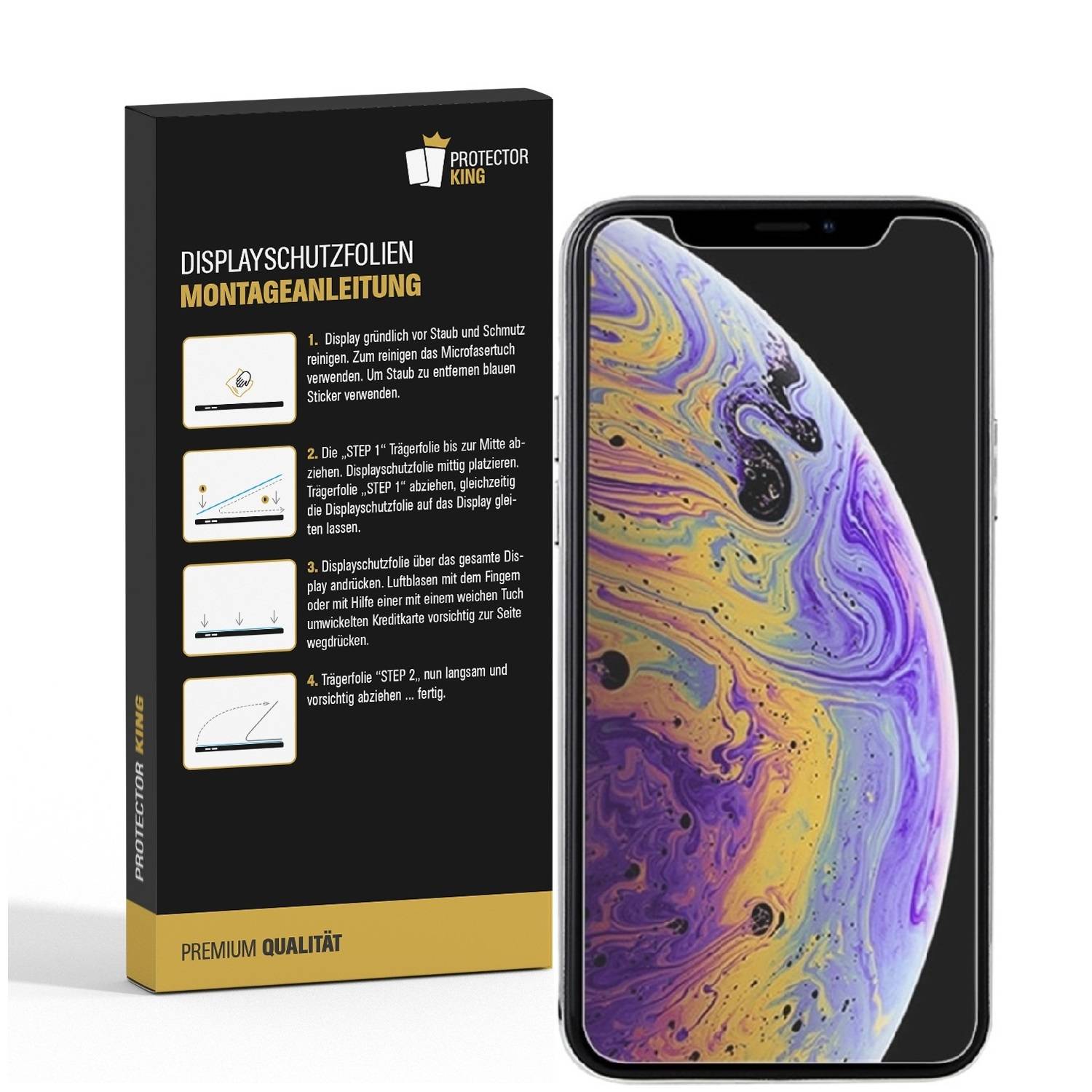 4x Panzerfolie für iPhone X ANTI-SCHOCK Displayschutzfolie Displayfolie MATT