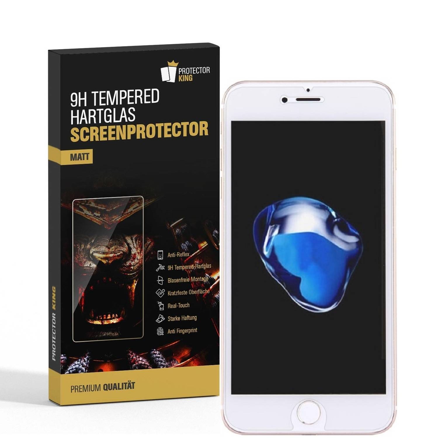 3x 9H Hartglasfolie für iPhone 8 Plus Panzerfolie Schutzglas Schutzfolie MATT Panzerglas Schutzfolie